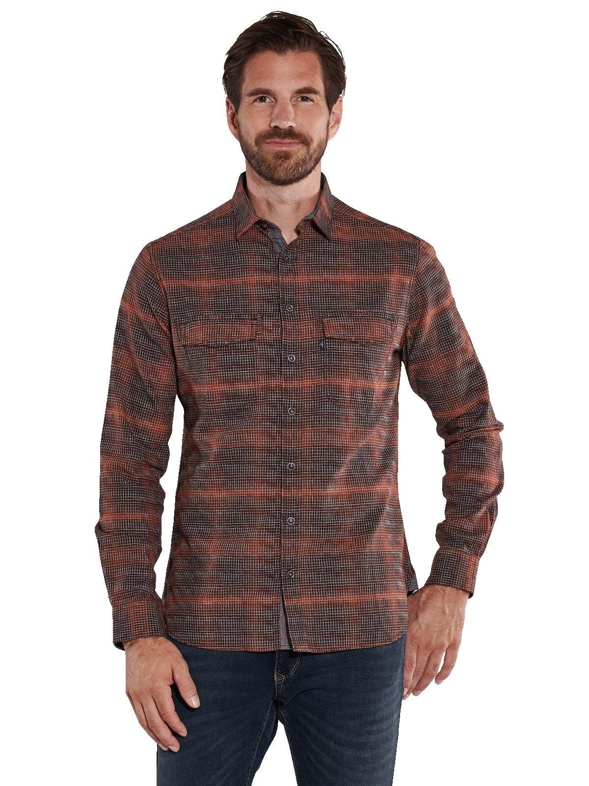 Engbers Langarmhemd engbers Herren Langarm-Hemd kariert, Rot günstig online kaufen