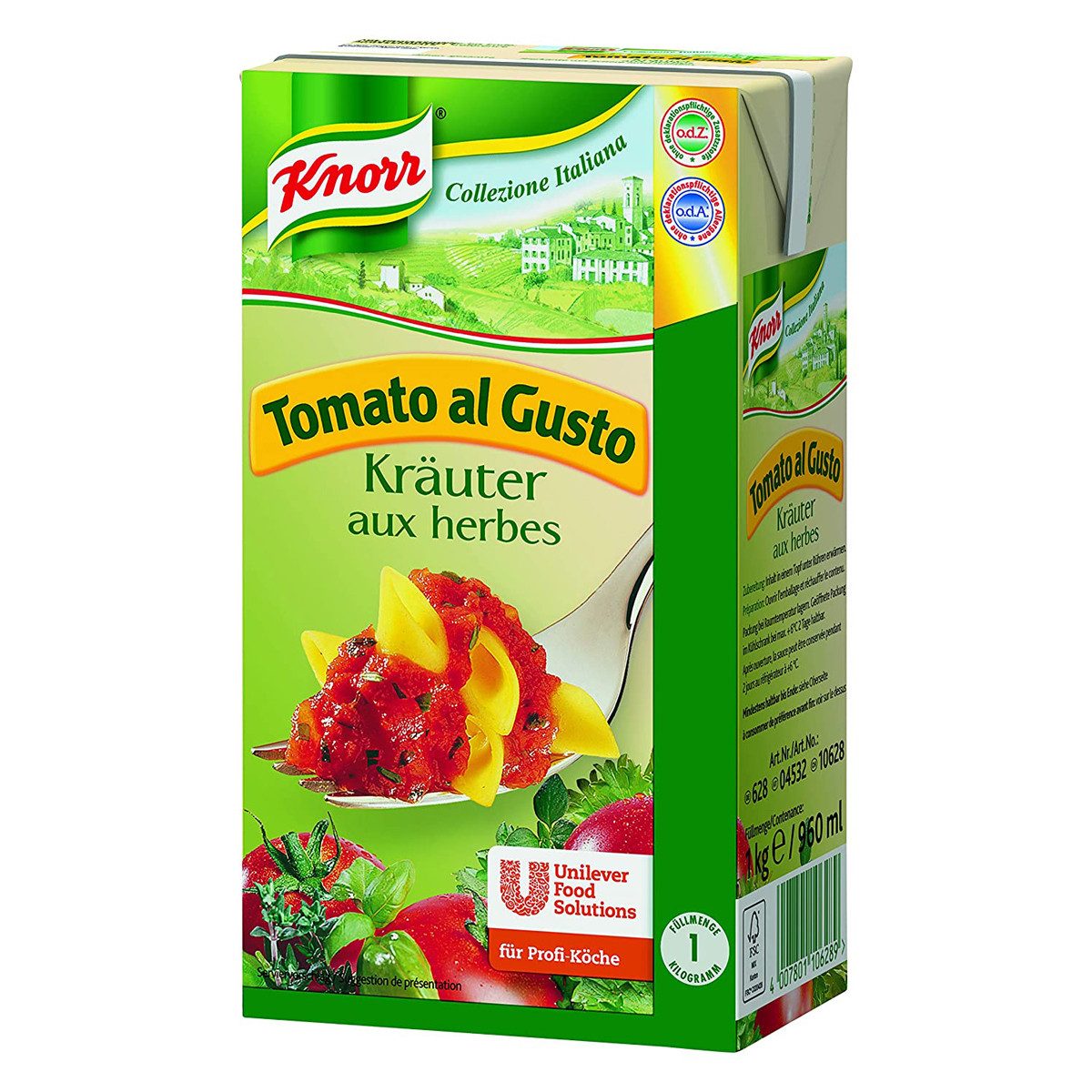 Knorr Saucen, Knorr Tomato al Gusto Kräuter aux herbes Tomaten Sauce 1000g
