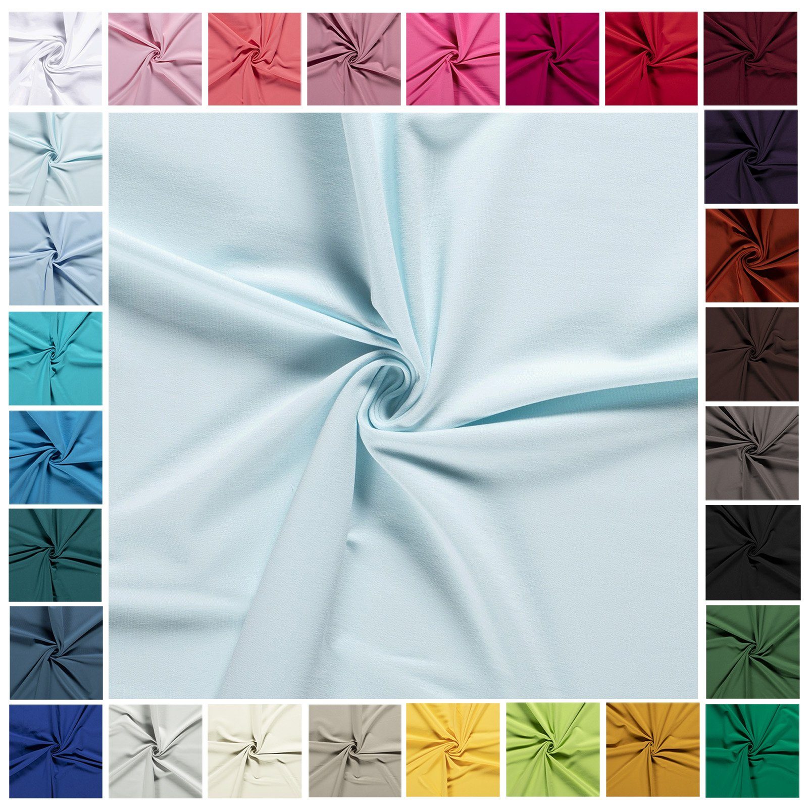 maDDma Stoff 0,5m French Terry Uni Sommersweat Baumwollstoff Meterware, Farbwahl, 022 - mint