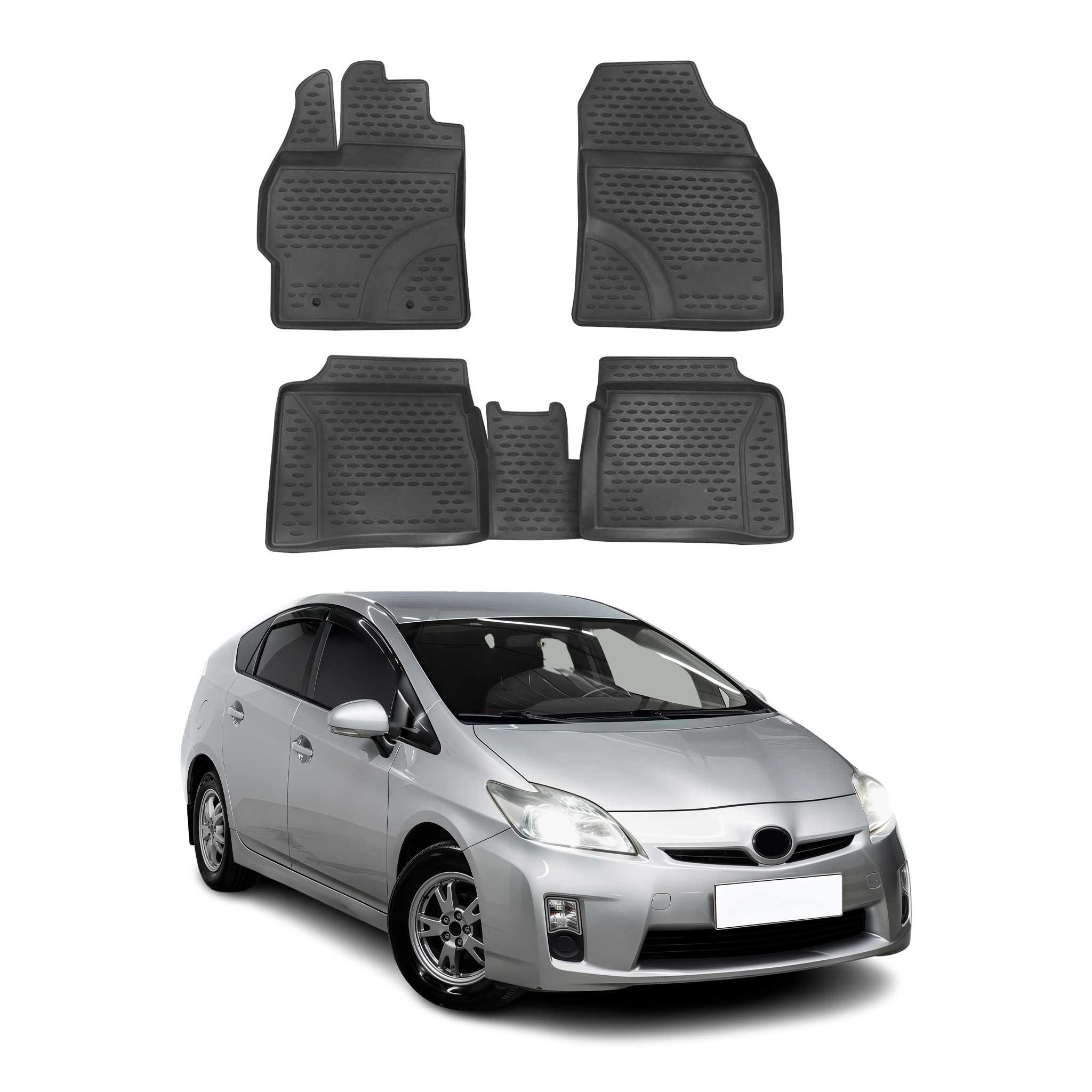 OMAC Auto-Fußmatten für Toyota Prius 2009-2015 Schwarz 4 tlg TPE (4 St), für Toyota Prius 2009-2015 Toyota Prius 2009-2015, Antirutsch,Wasserfest,Einfache Installation