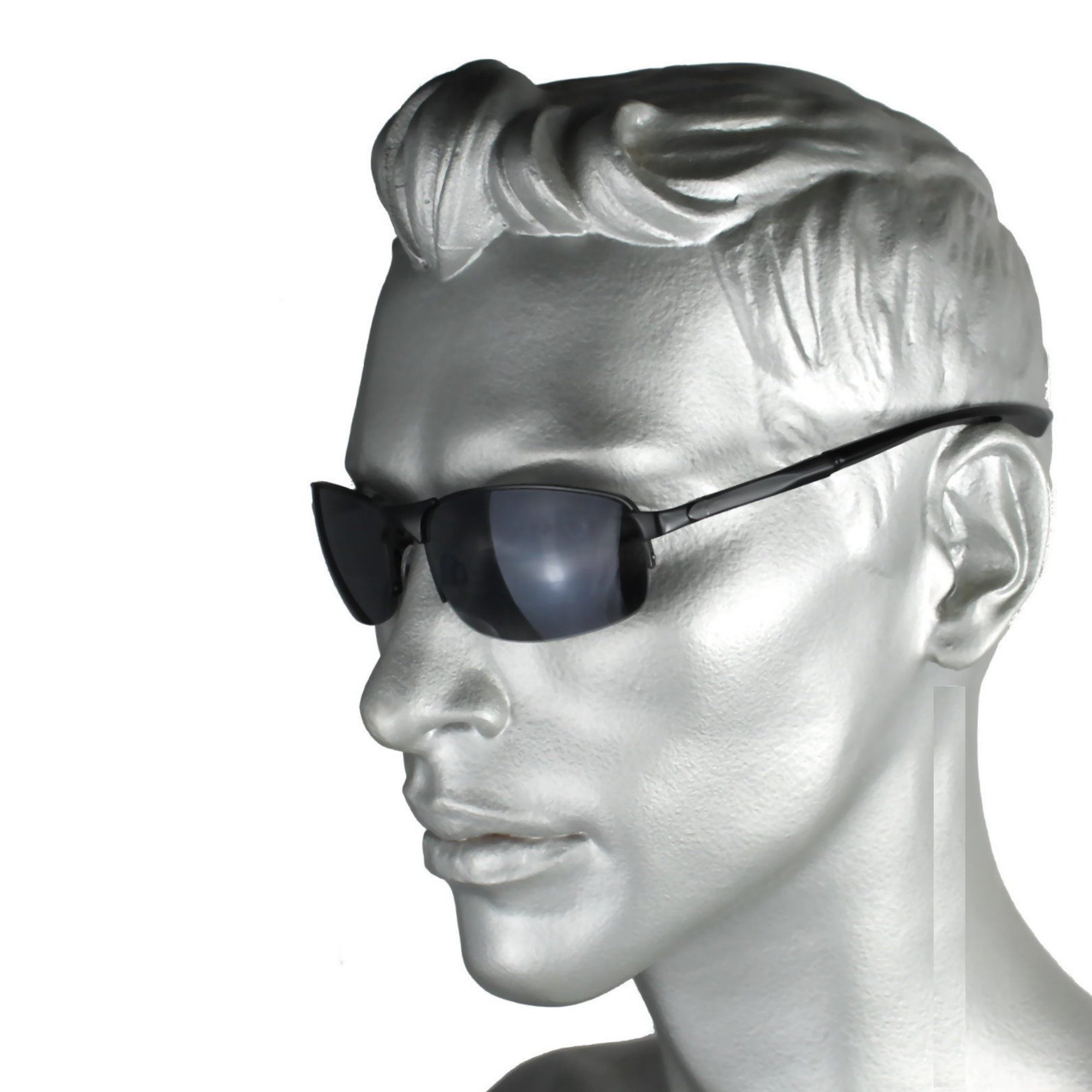 Rennec Sonnenbrille (Herren Markenbrille Schwarz mit Brillenbox) Schmale Ed günstig online kaufen