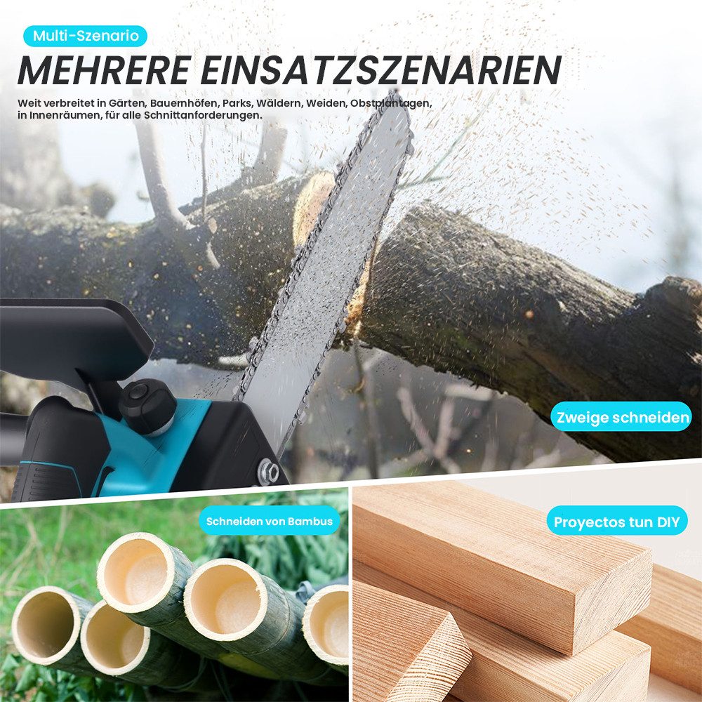 PODOFO Elektro-Kettensäge 12/6" Akku-Kettensäge bürstenlos Power günstig online kaufen