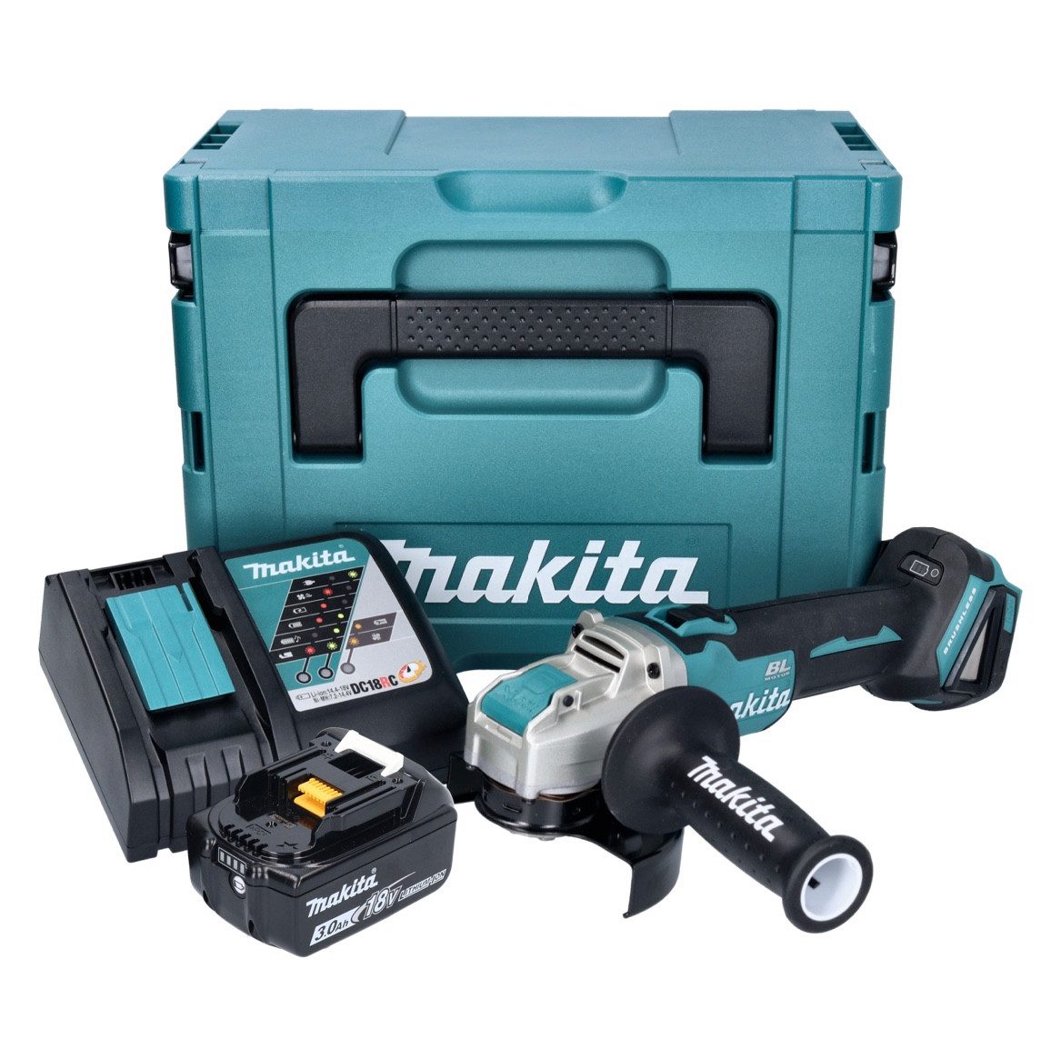Makita Akku-Winkelschleifer DGA 521 RF1X1J Akku Winkelschleifer 18 V 125 mm X-LOCK Brushless + 1x