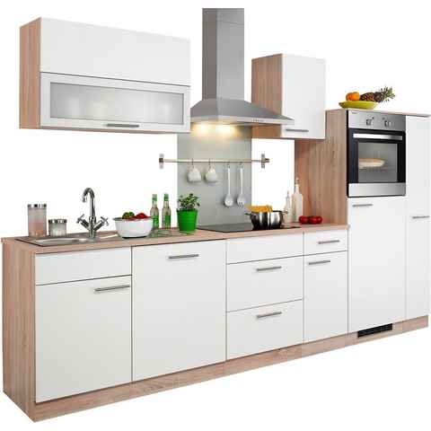 wiho Küchen Küchenzeile Montana, mit E-Geräten, Breite 300 cm