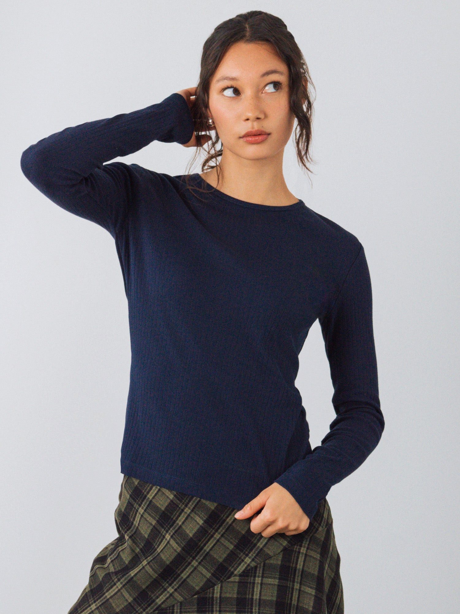 HONEST BASICS T-Shirt Geripptes Langarm Shirt aus Bio- und recycelter Baumwolle