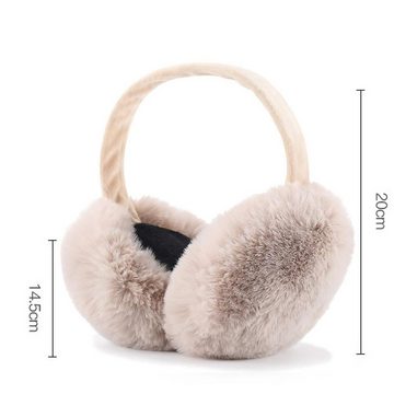 SOTOR Ohrenwärmer Weiblicher Winter-Ohrenschutz warme Plüsch-Ohrenkissen (Zusammenklappbarer Ohrwärmer für den Winterschutz)