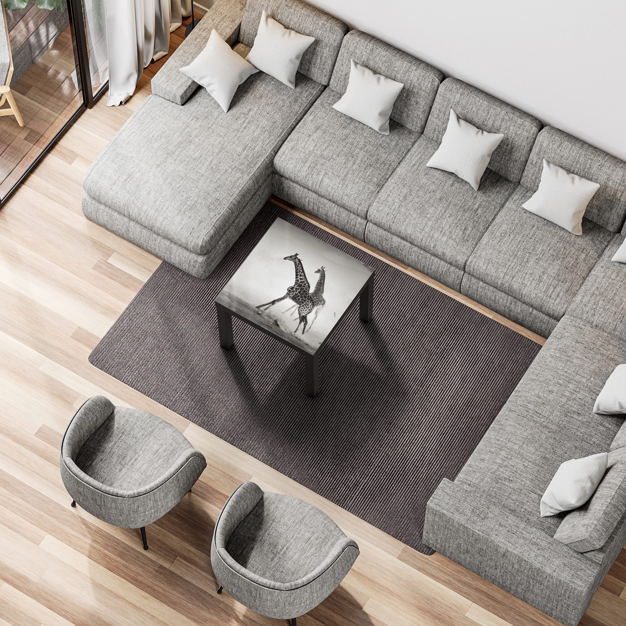 DEQORI Couchtisch 'Grazie der Wildnis', Glas Beistelltisch Glastisch modern