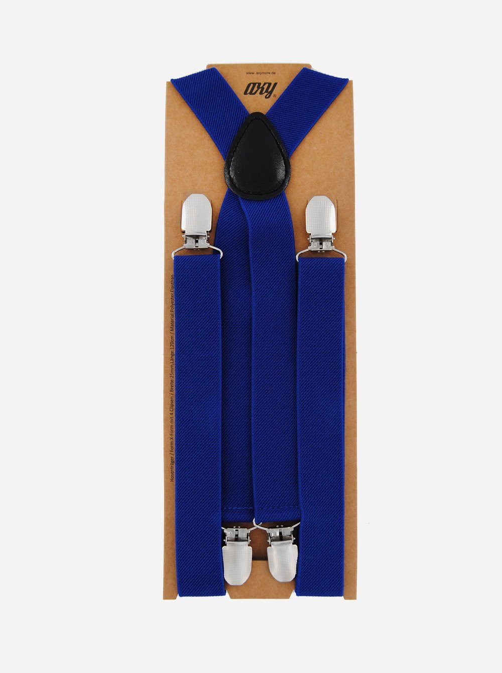 axy Hosenträger Herren Hosenträger 4 Stabile Clips X-Form 2,5cm Breit verstellbar und elastisch 120cm Lang
