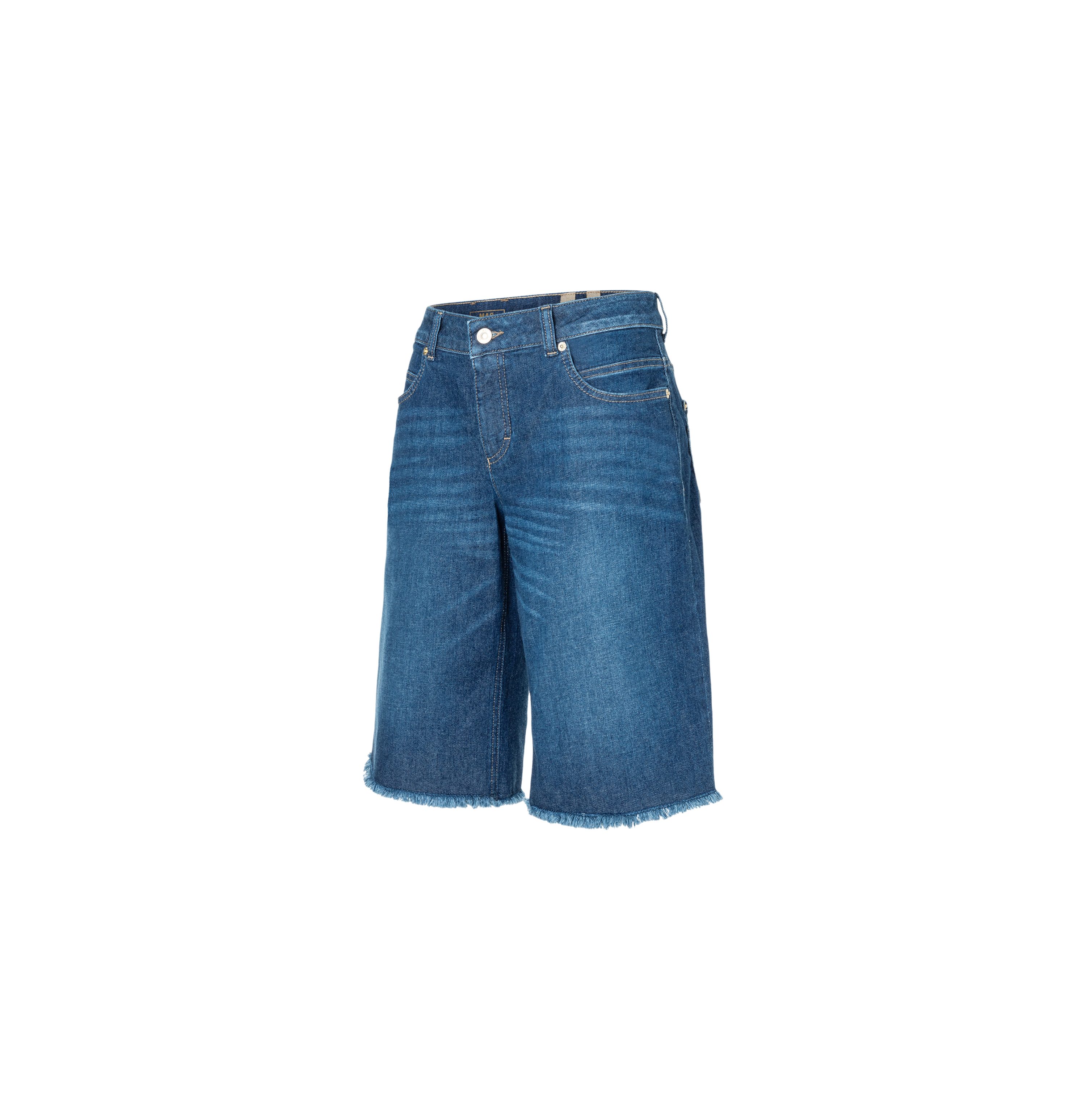 MAC 5-Pocket-Jeans blau, Casual, Baumwolle, Unifarben, Weit, Hoch