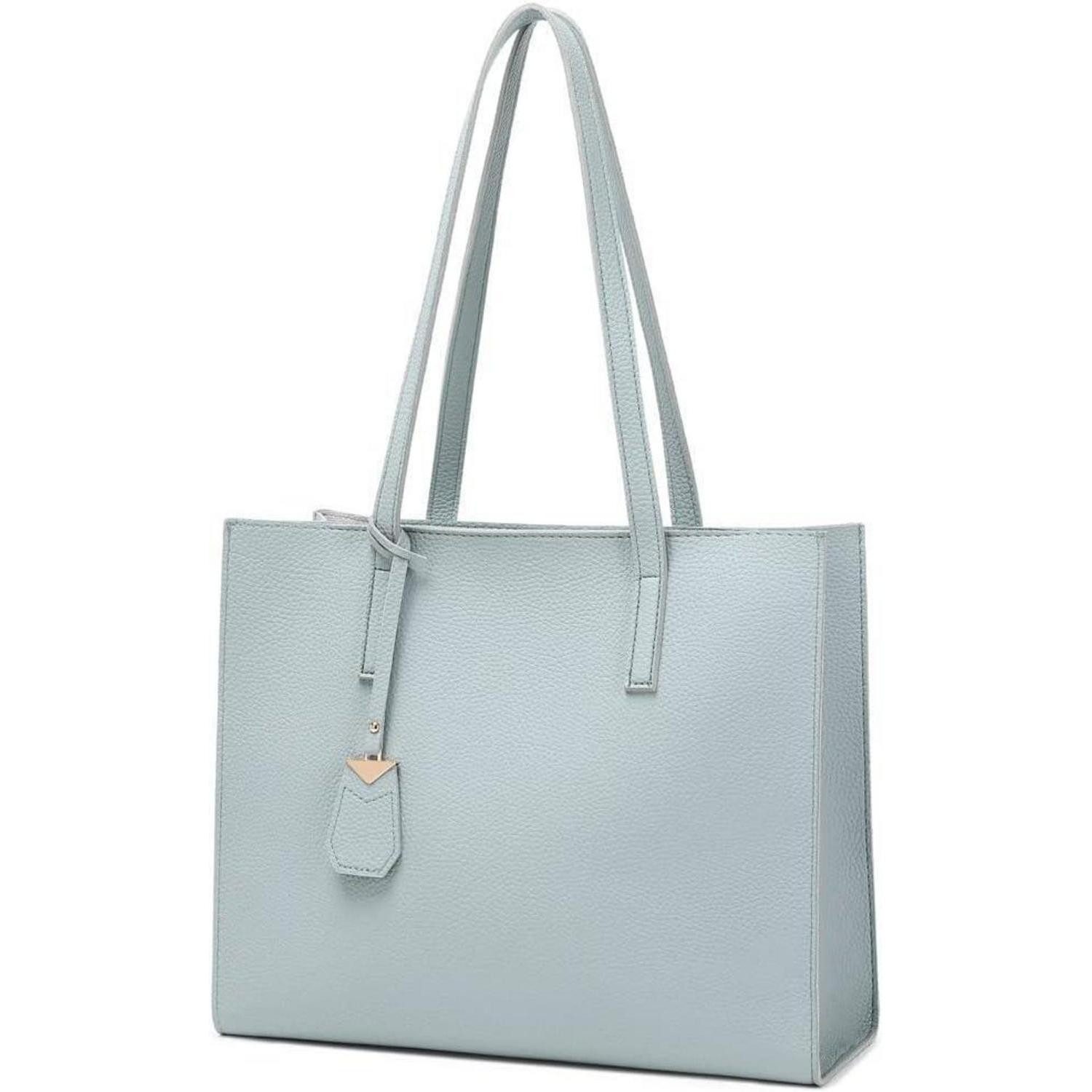 Handtasche Damen Handtasche Groß Shopper Schultertasche Leder Riemen Blau