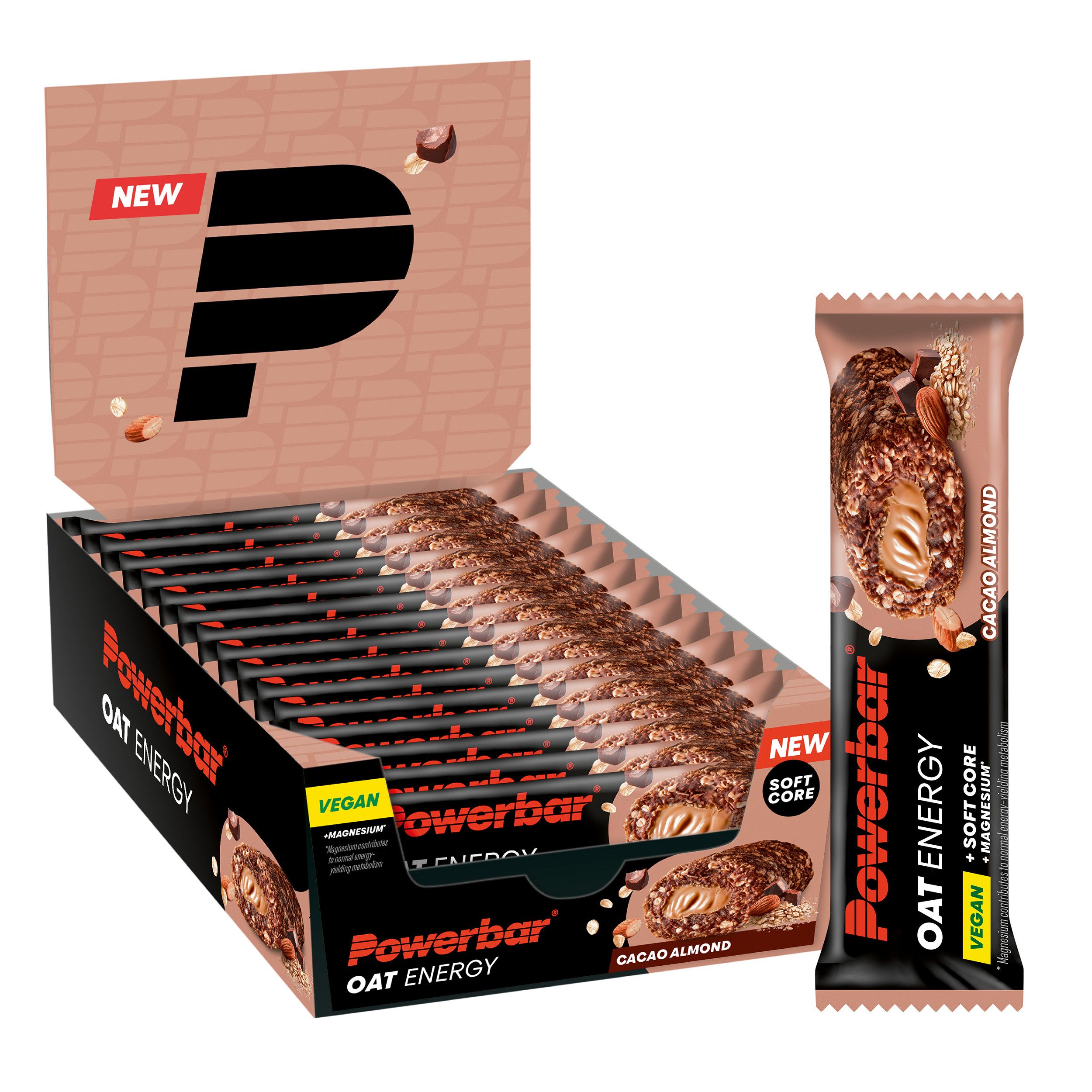 PowerBar Riegel Oat Energy Cacao Almond 15x50g veganer Haferriegel, 15 x 50 g, 15 St.