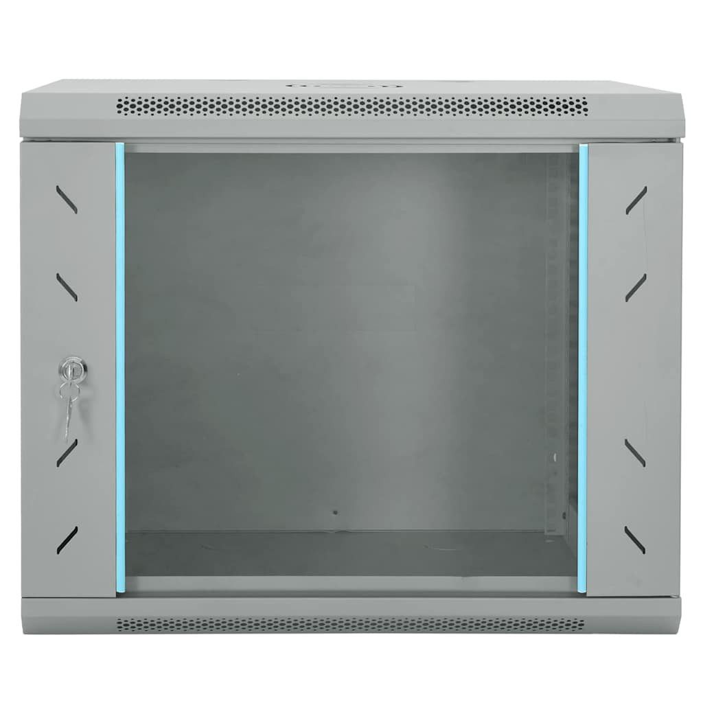 vidaXL Netzwerkschrank mit Speicher Grau 60 x 45 x 50 cm Stahl Netzwerk-Adapter