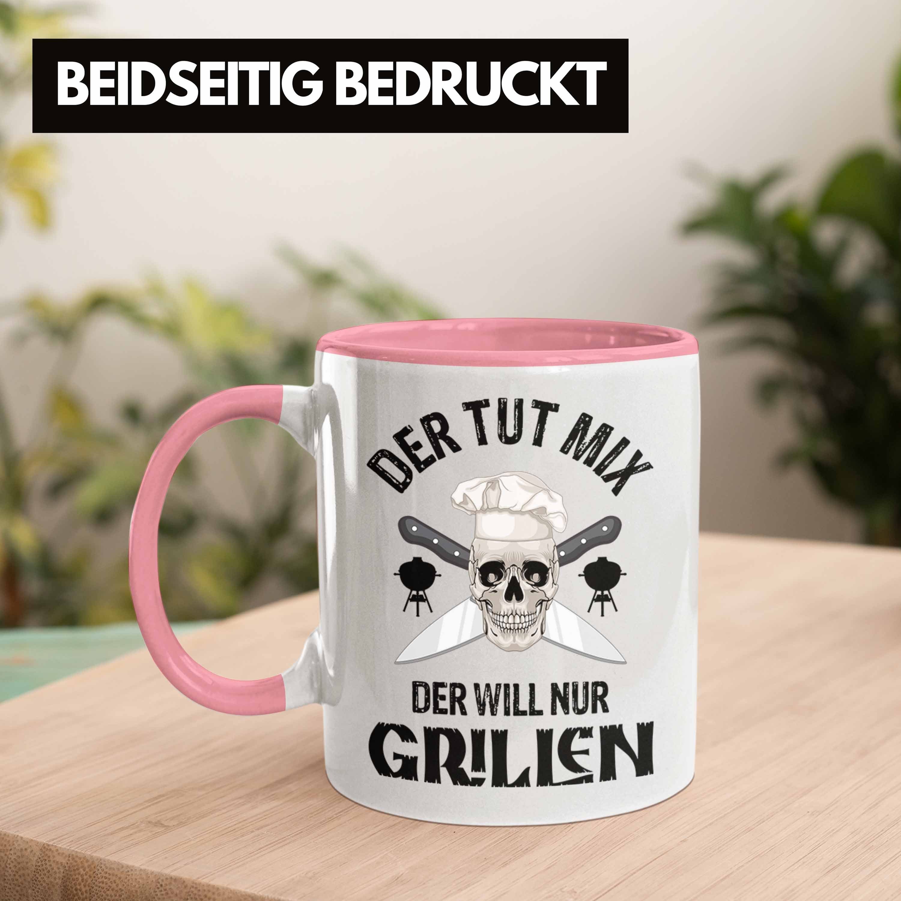 Geschenkidee Tasse Tasse - Rosa Trendation Liebhaber Männer Vater Grillen BBQ's Grill Trendation Geschenk Steak