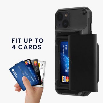 kwmobile Handyhülle Premium Handyhülle für Apple iPhone 13 Hülle, Smartphone Schutzhülle mit Kartenfach für bis zu 4 Karten
