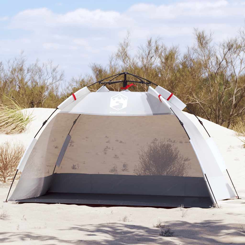 Strandmuschel Strandzelt Quick-Release 195x101x115 cm Grau