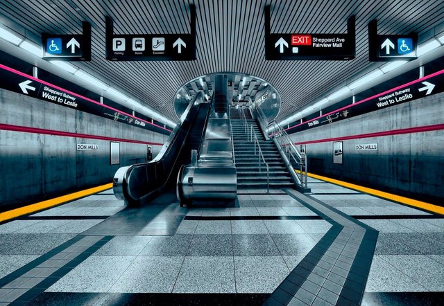 Komar Fototapete »Subway«, glatt, bedruckt, Stadt, Kunst, (Set), ausgezeichnet lichtbeständig-Otto