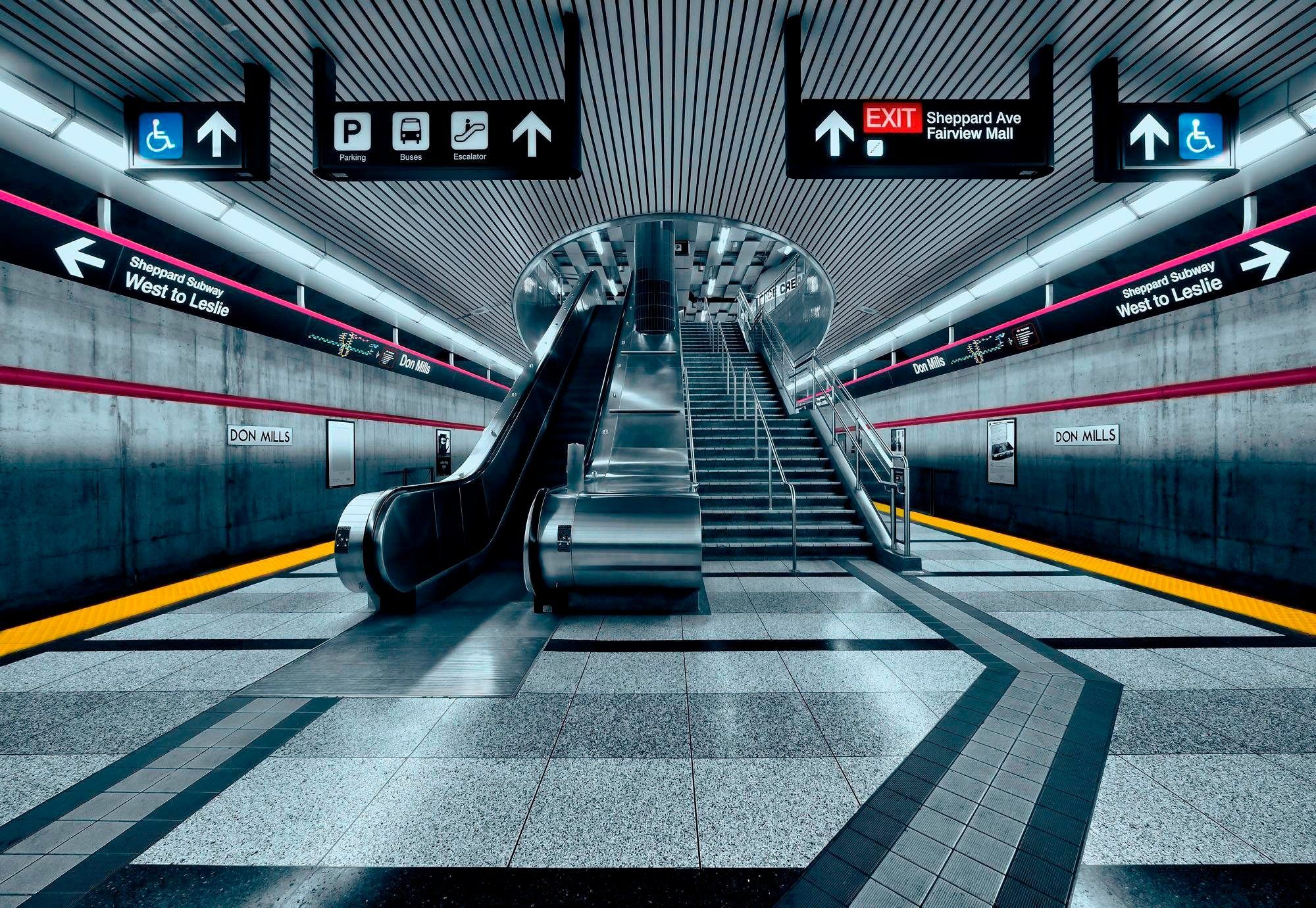 Komar Fototapete Subway, Kleister Höhe), inklusive (Breite cm x 368x254