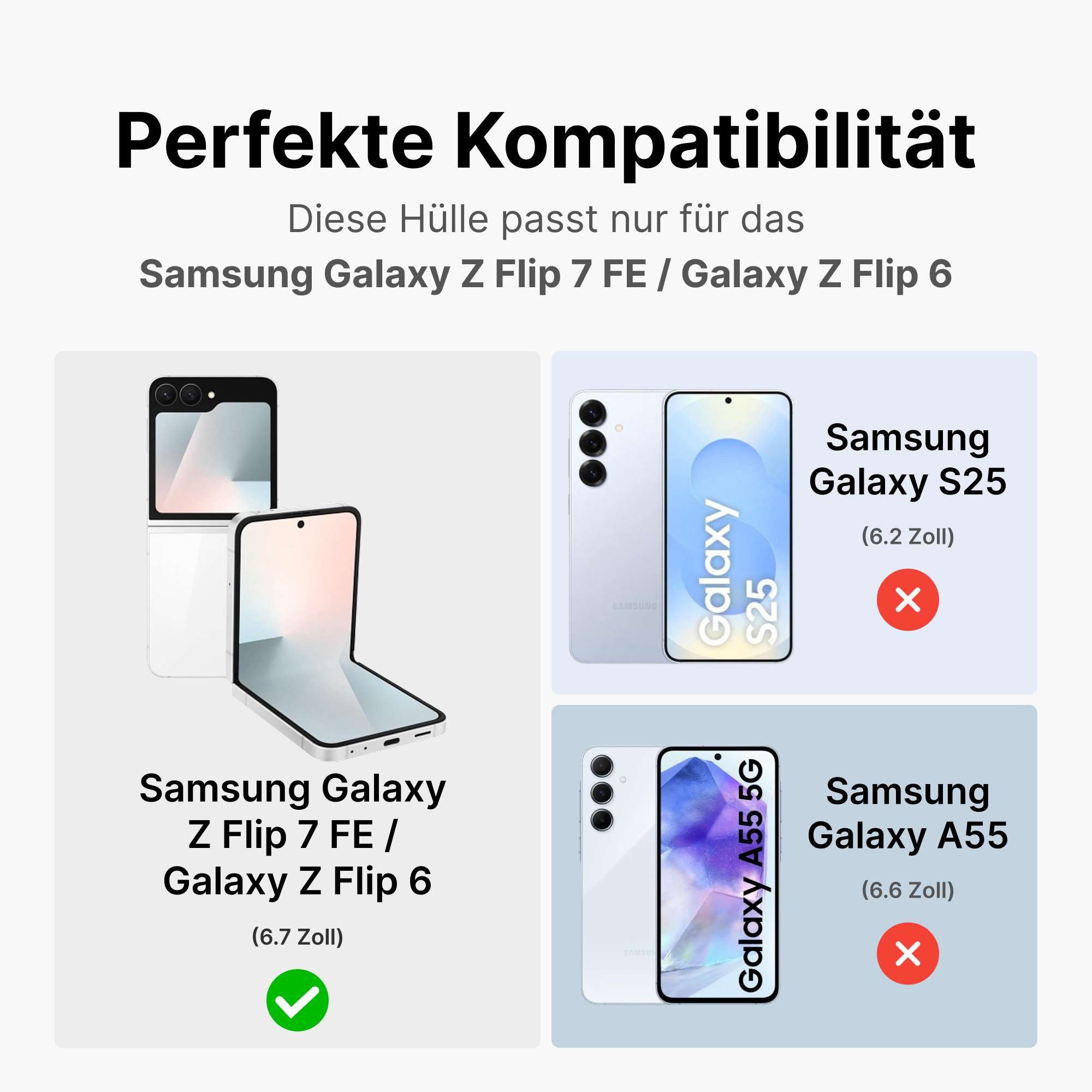 betterfon Handyhülle Panzer Hülle für Samsung Galaxy Z Flip 7 FE / Galaxy Z Flip 6, Outdoorhülle mit Ringhalter Smartstand Kameraschutz