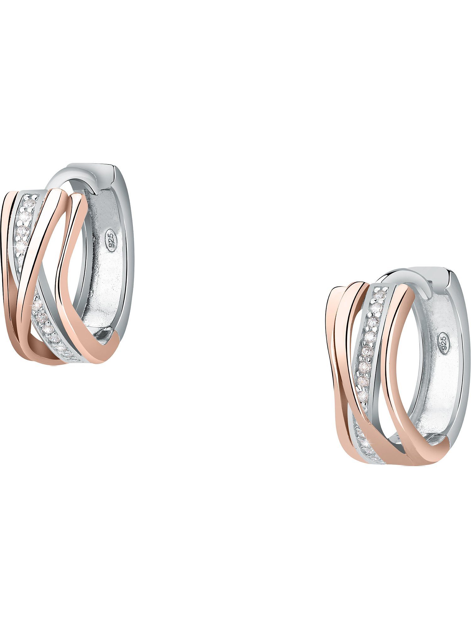 FAVS Paar Creolen FAVS Damen-Creolen 925er Silber 30 Zirkonia (Paar)