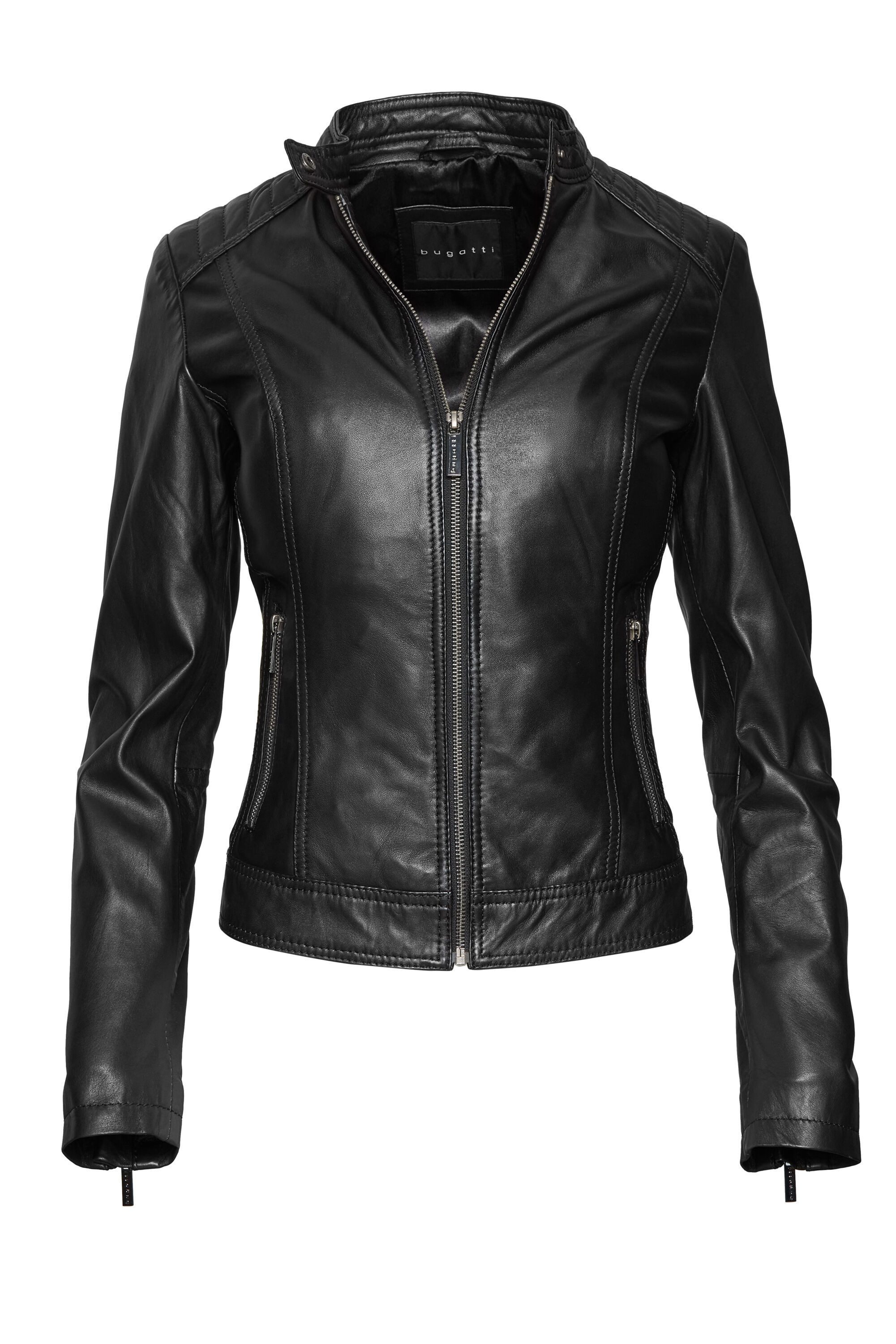 bugatti Lederjacke (1-St) mit gesteppter Schulterpartie