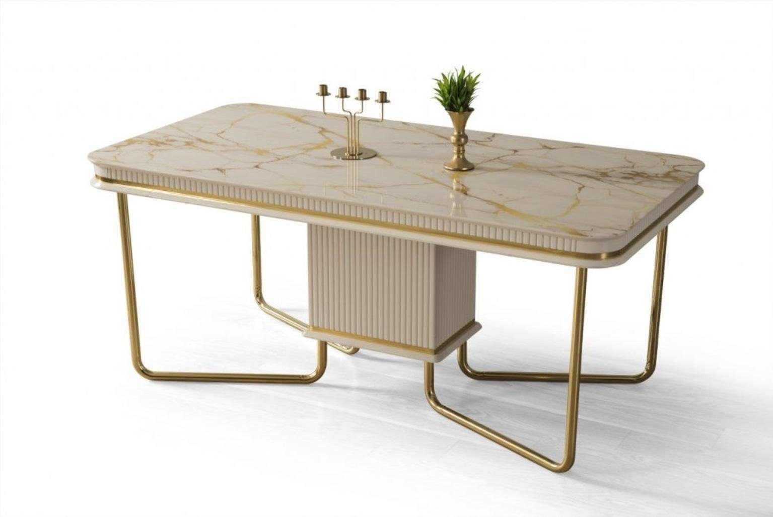 JVmoebel Esstisch Esstisch Tisch Gruppe Esszimmer Garnitur Holz Design Tische Beige