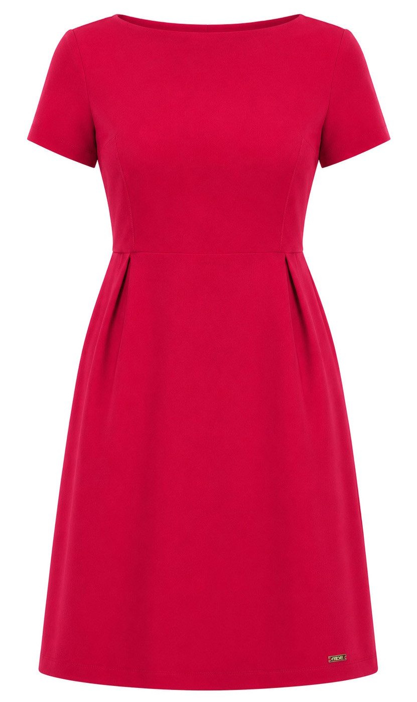 Awama Midikleid mit kurzen Ärmeln und ausgestelltem Rockteil