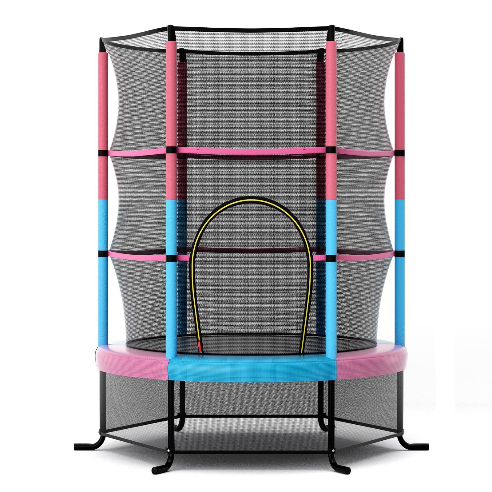 COSTWAY Gartentrampolin, Ø 165 cm, Trampolin, mit Sicherheitsnetz, bis 135KG belastbar