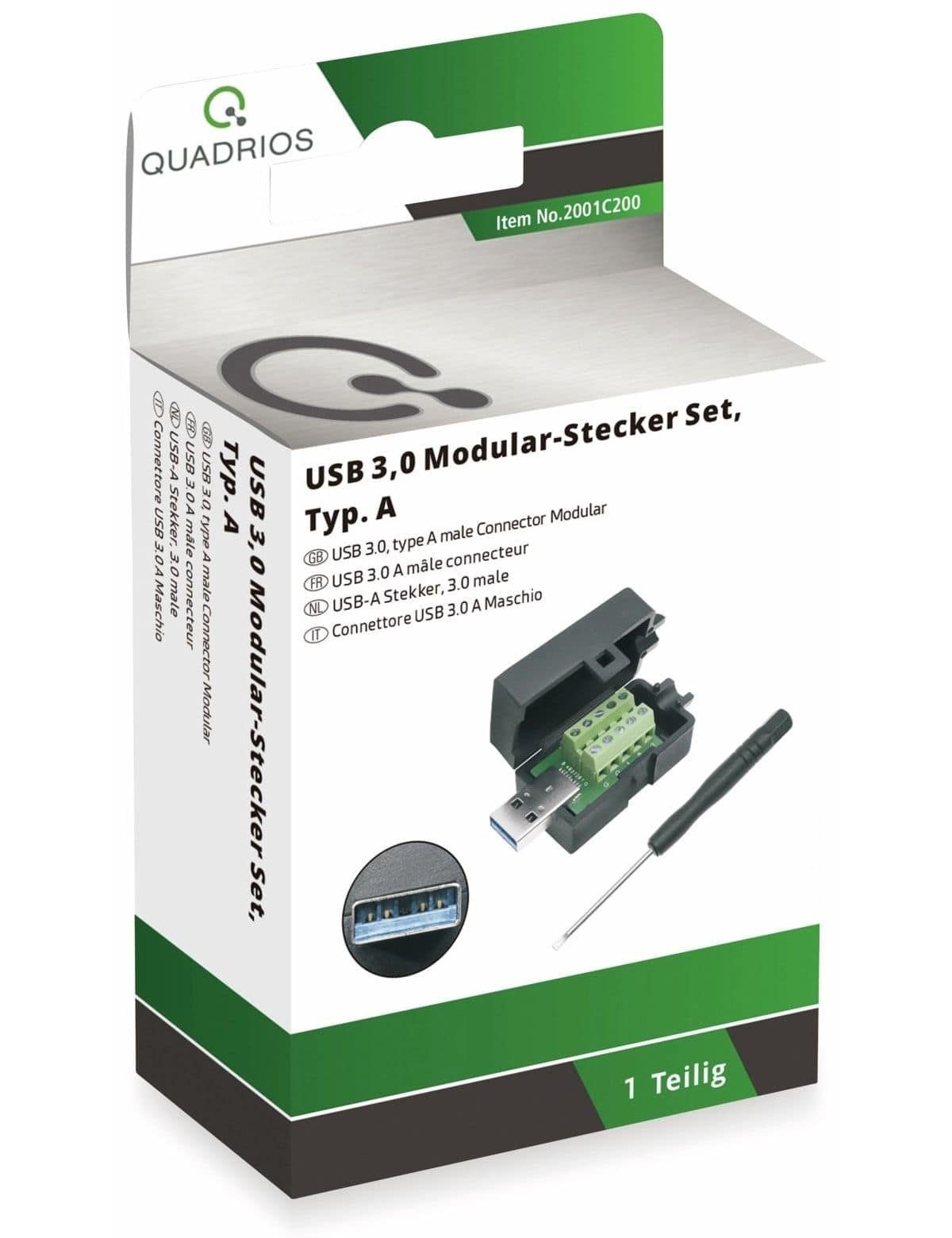 Quadrios Klemmen QUADRIOS, 2001C200, 3.0 USB-Modular-Set, USB 