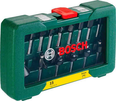 Bosch Home & Garden Schaftfräser, Set, 15-tlg., HM-Fräser mit 8 mm Schaft
