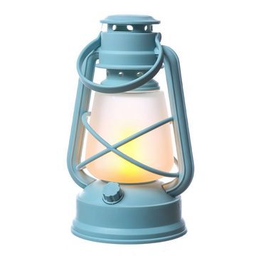 MARELIDA LED Laterne LED Sturmlaterne Grubenlampe Retro Laterne Flammeneffekt blau H: 22cm, LED Classic, amber