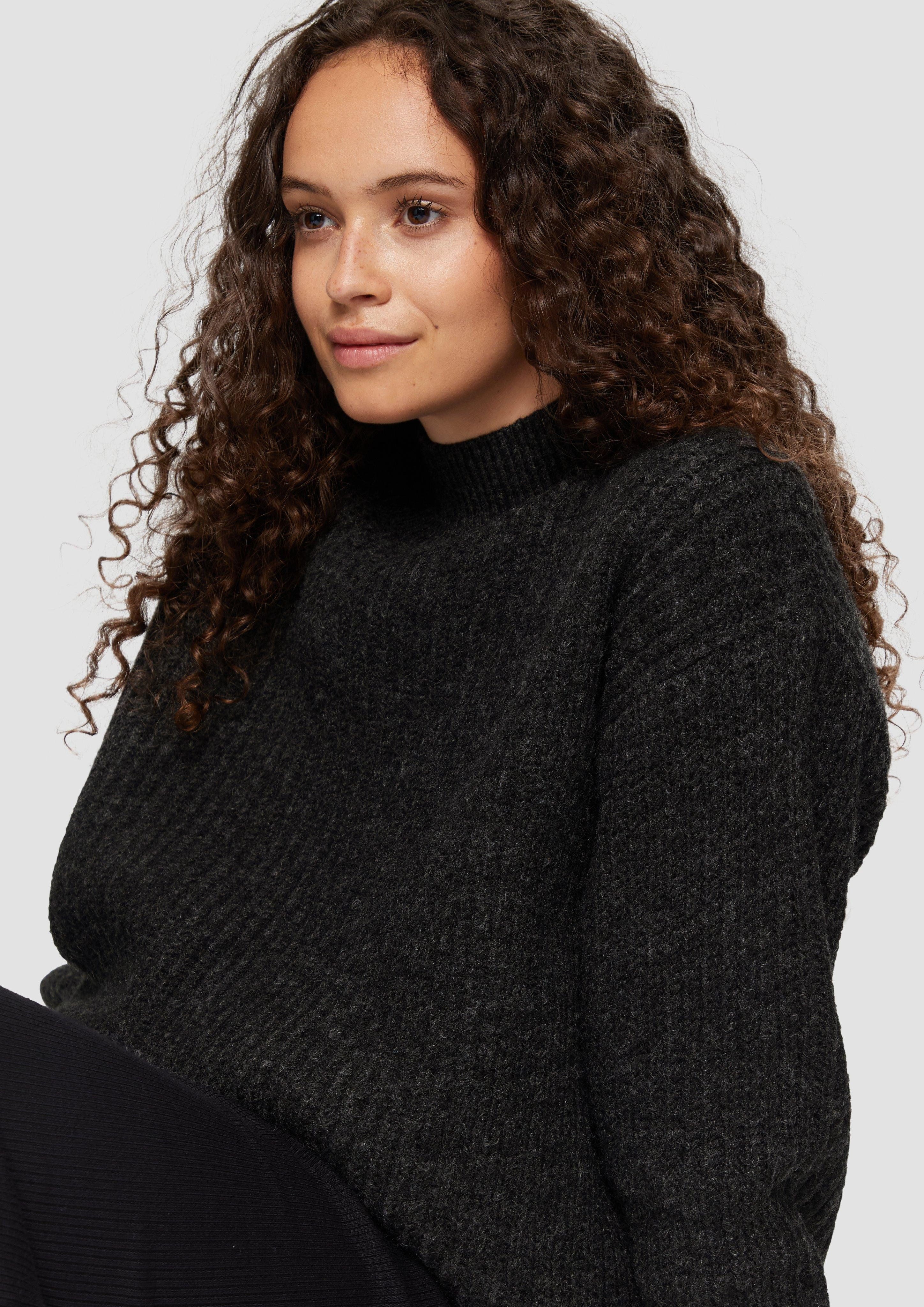 QS Strickpullover Weicher Strickpullover mit Rippstruktur günstig online kaufen