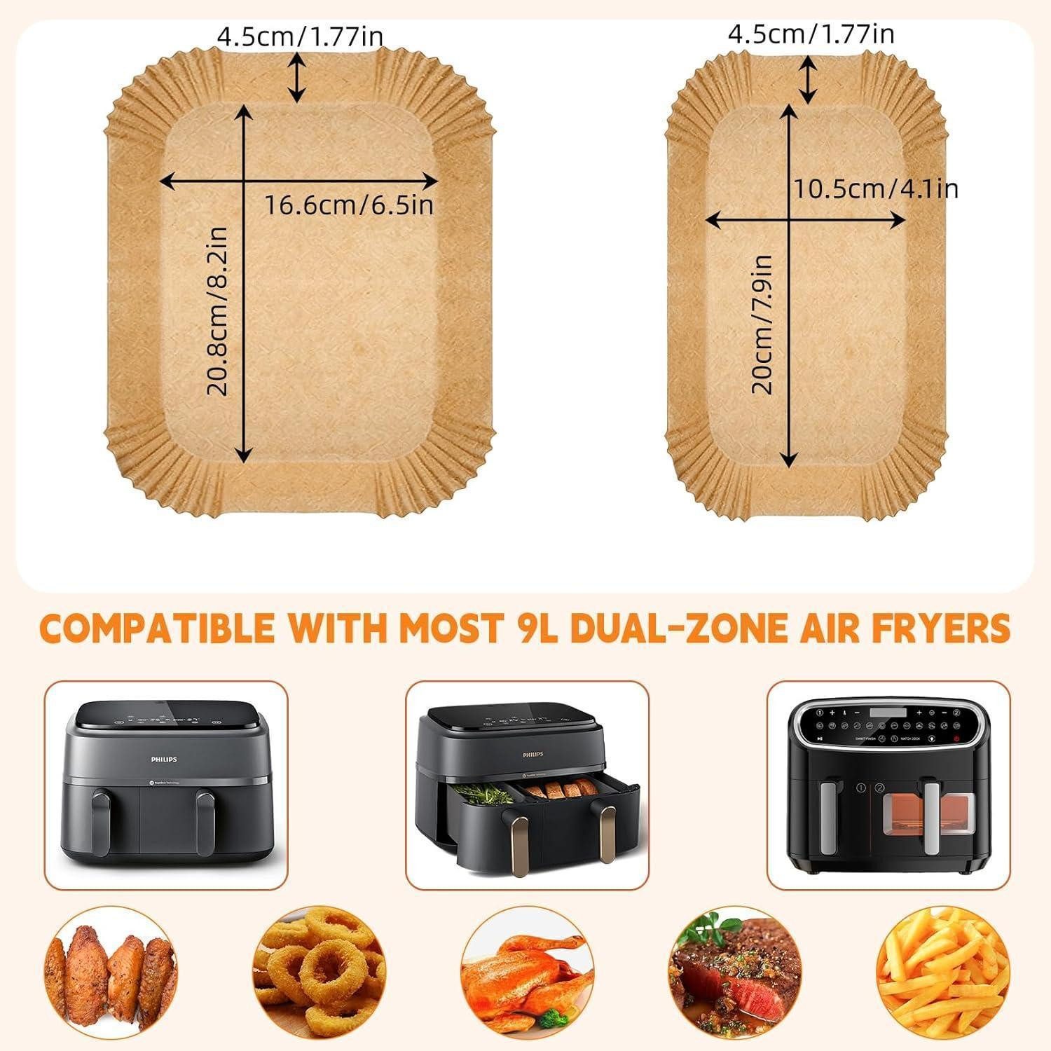 LuxusKollektion Backpapier Backpapier Airfryer 200 Stück 6L 3L mit 5 cm Rand hitzebeständig