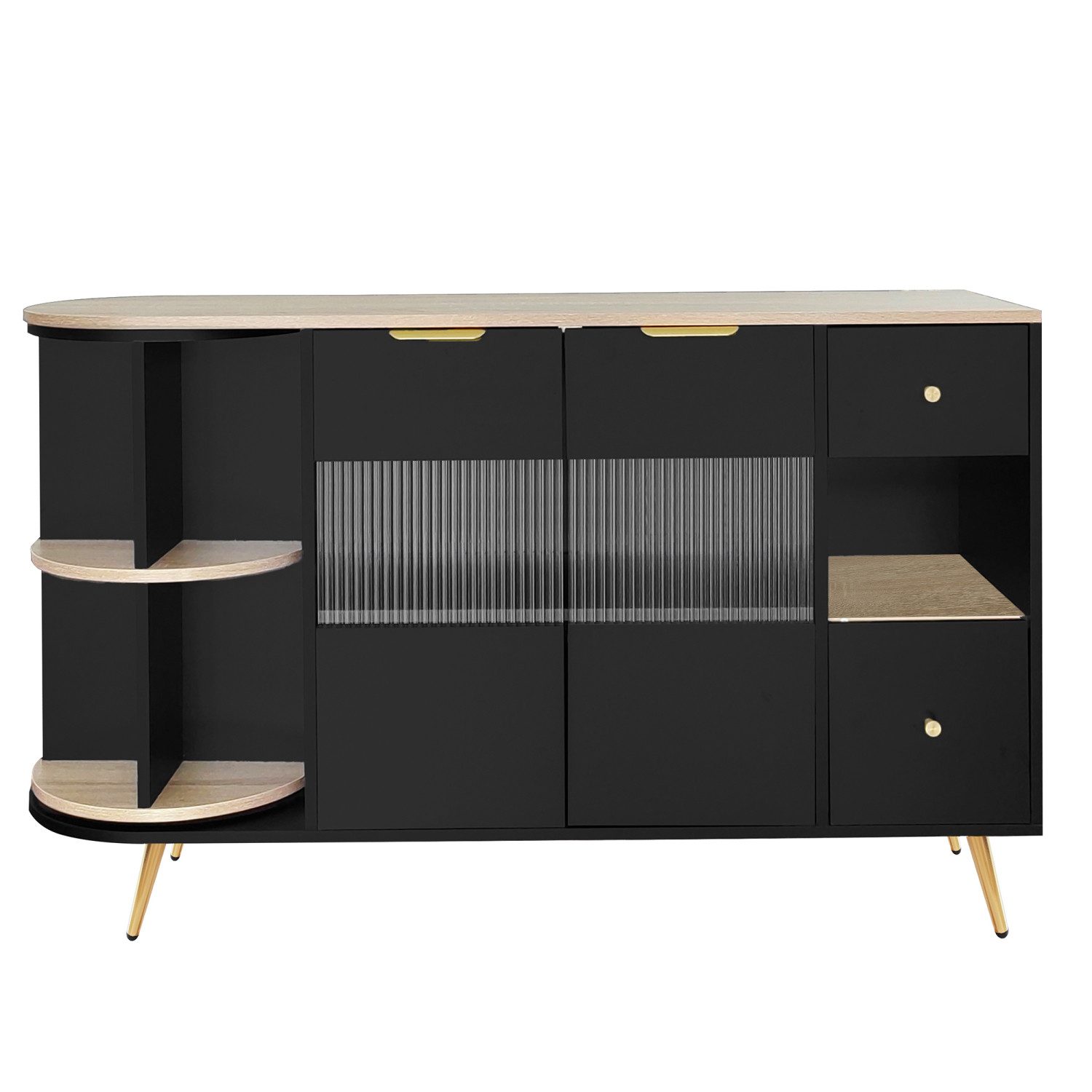 Flieks Sideboard Aufbewahrungsschrank (mit 360° drehbar Regal, 1 St., mit 2 günstig online kaufen