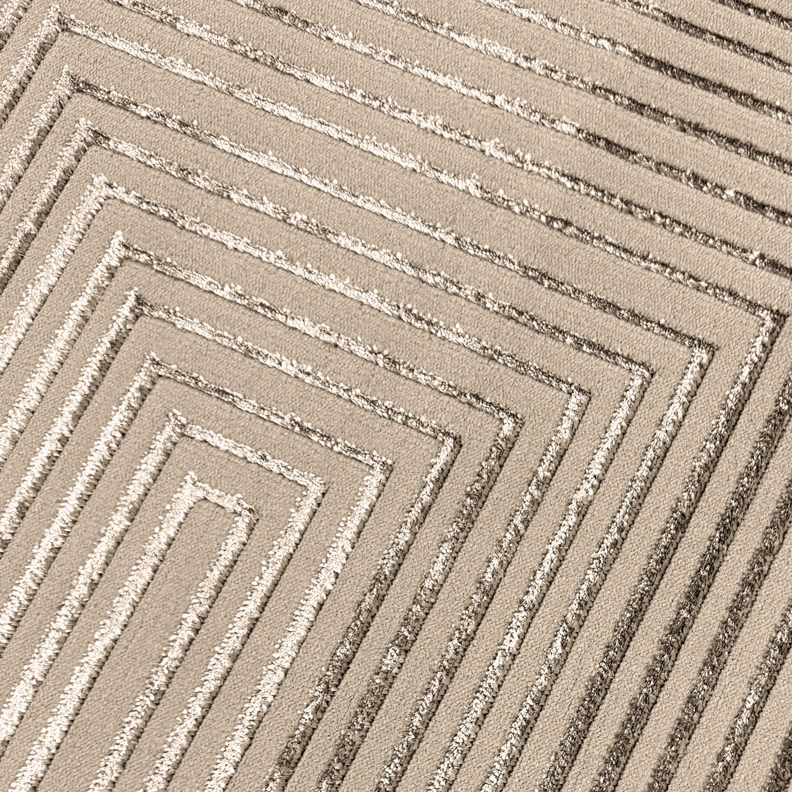 TeppichHome24 Teppich Kurzflorteppich Beige geometrisches Muster günstig online kaufen