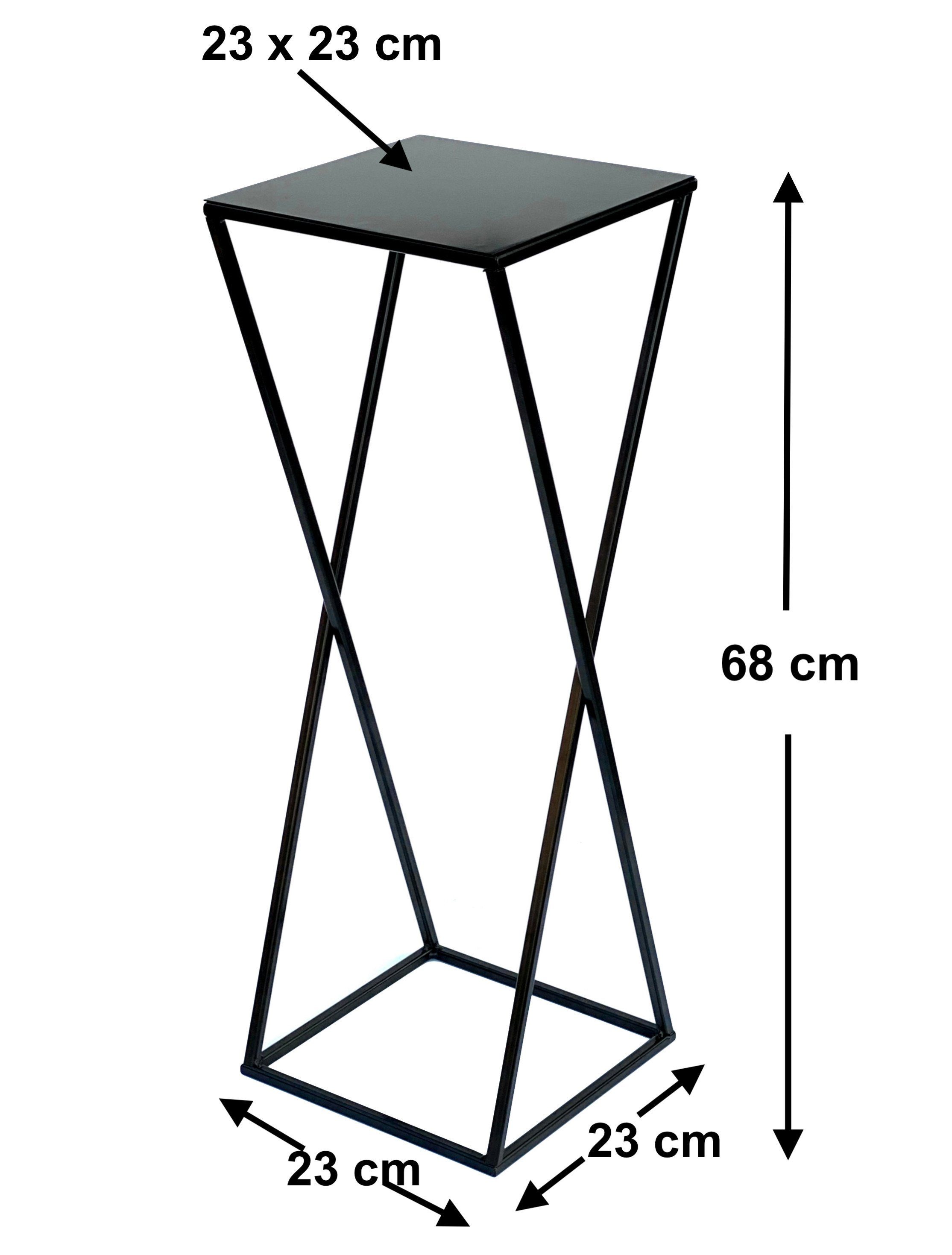 Modern Blumensäule DanDiBo Beistelltisch 437 Metall 68 Pflanzenständer Pflanzenhocker Blumenhocker Eckig Blumenständer Blumenhocker cm Schwarz