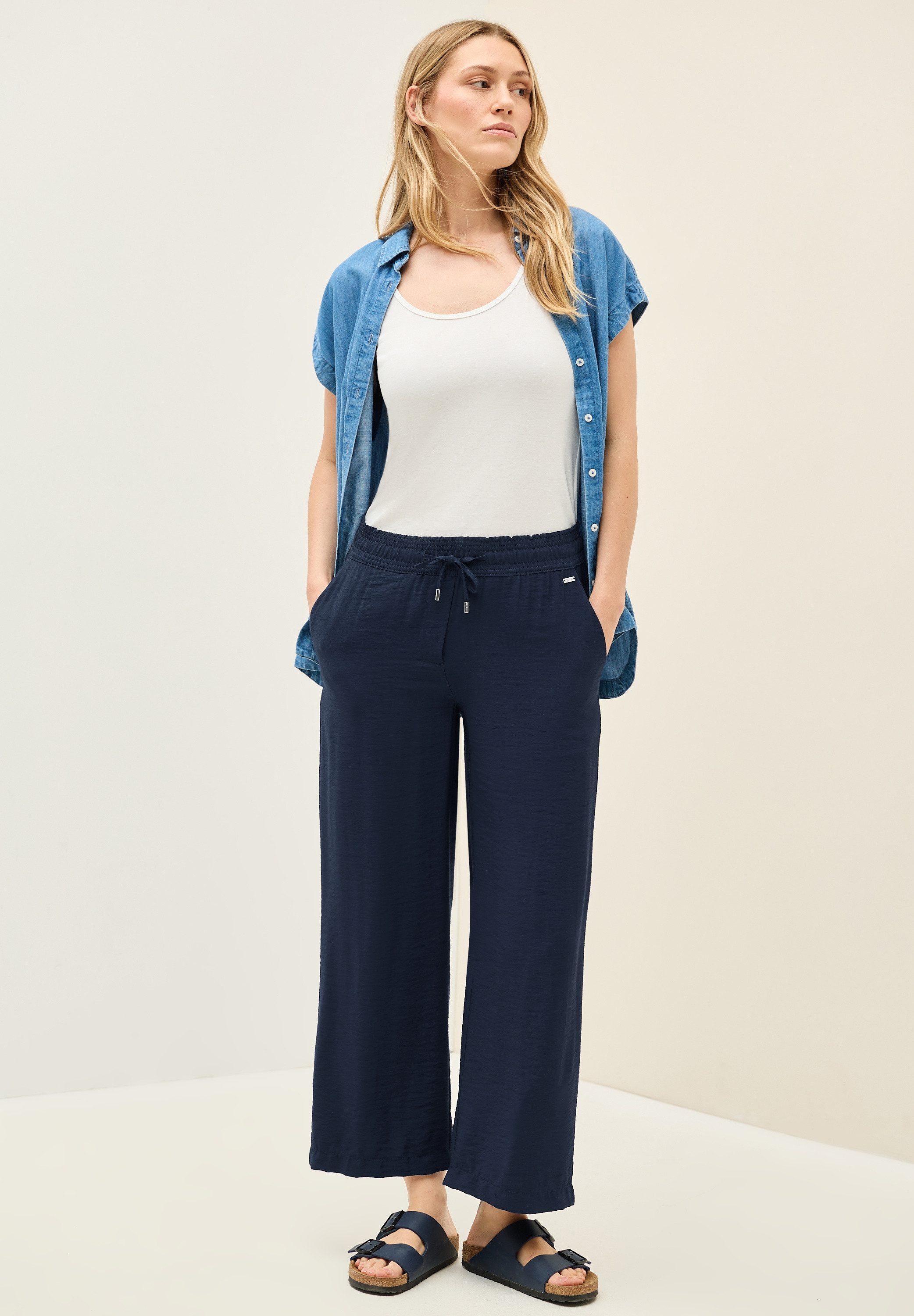 CECIL Stoffhose Style Neele Sommerhose 7/8 Twill mit Struktur