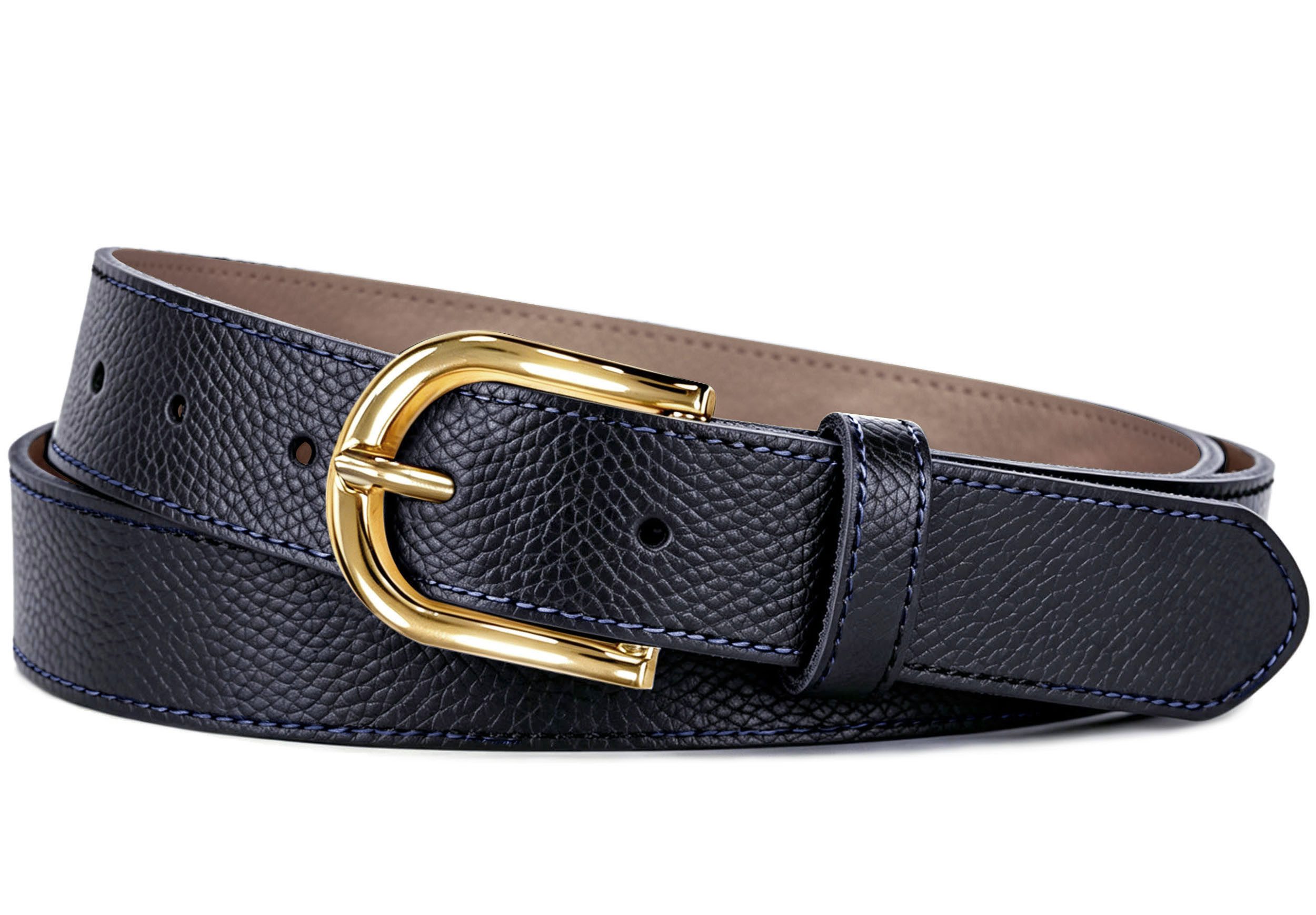 Fomax Ledergürtel Taillengürtel Damen aus Echtleder 3 cm breit, Made in Italy (Schmaler Hüftgürtel) Anzuggürtel, Jeansgürtel für Kleid & Stoffhosen, kürzbar