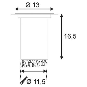 SLV Einbauleuchte Outdoor Bodeneinbauleuchte Dasar 115, GU10, rund, Edelstahl 316, keine Angabe, Leuchtmittel enthalten: Nein, warmweiss, Einbaustrahler, Einbauleuchte