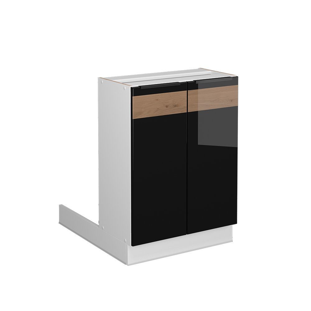 Vicco Unterschrank Fame-Line, Schwarz Eiche hochglanz/Weiß, günstig online kaufen