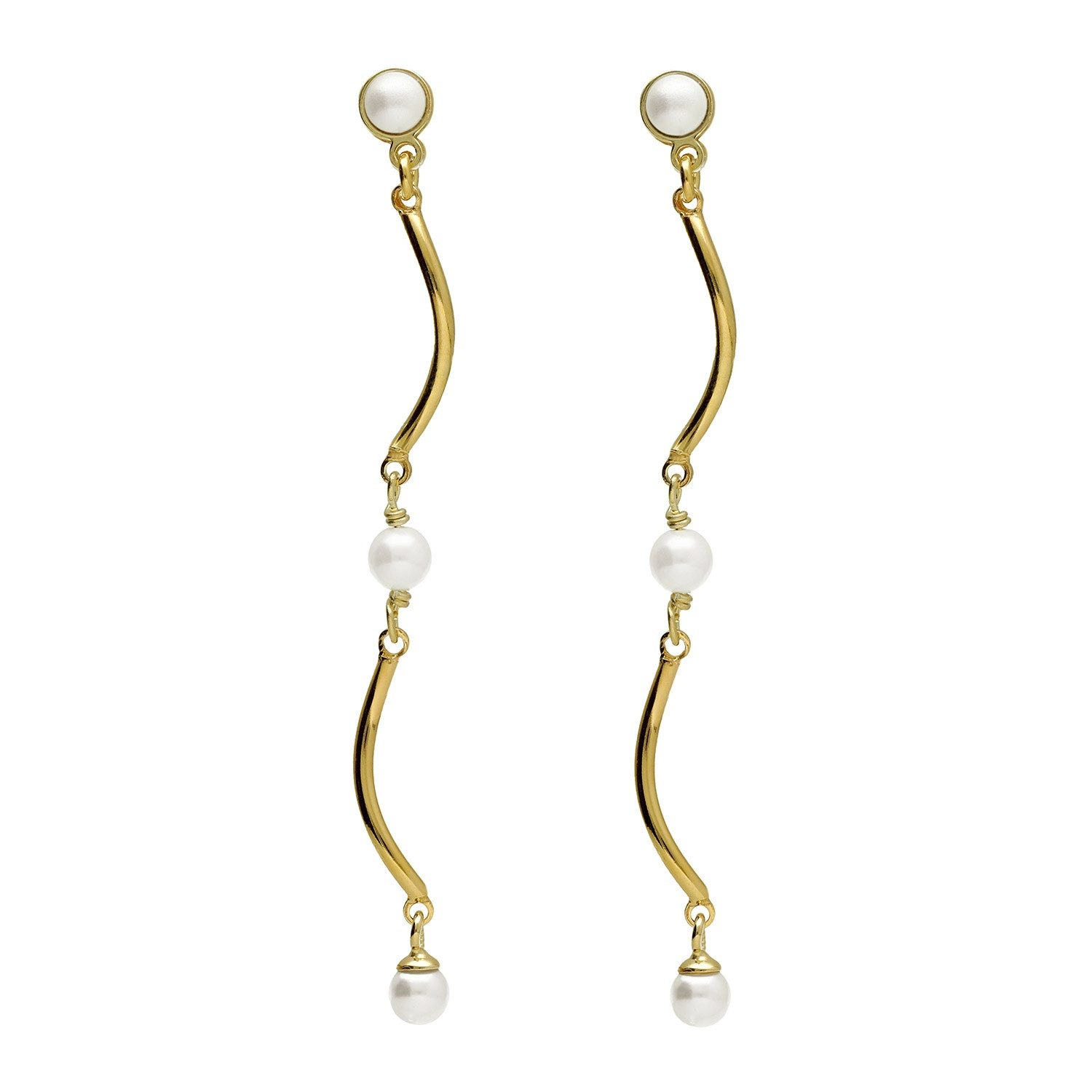 Victoria Cruz Paar Ohrhänger Damen-Milan Goldfarben mit n