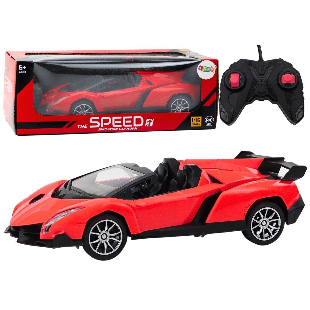 LEAN TOYS RC-Auto Rennwagen Funkauto Sportflitzer (Spar-Set, 1-tlg., 26 x 12 x 6 cm beleuchtet), Licht, Gummireifen, 20 km/h, 25 m Reichweite