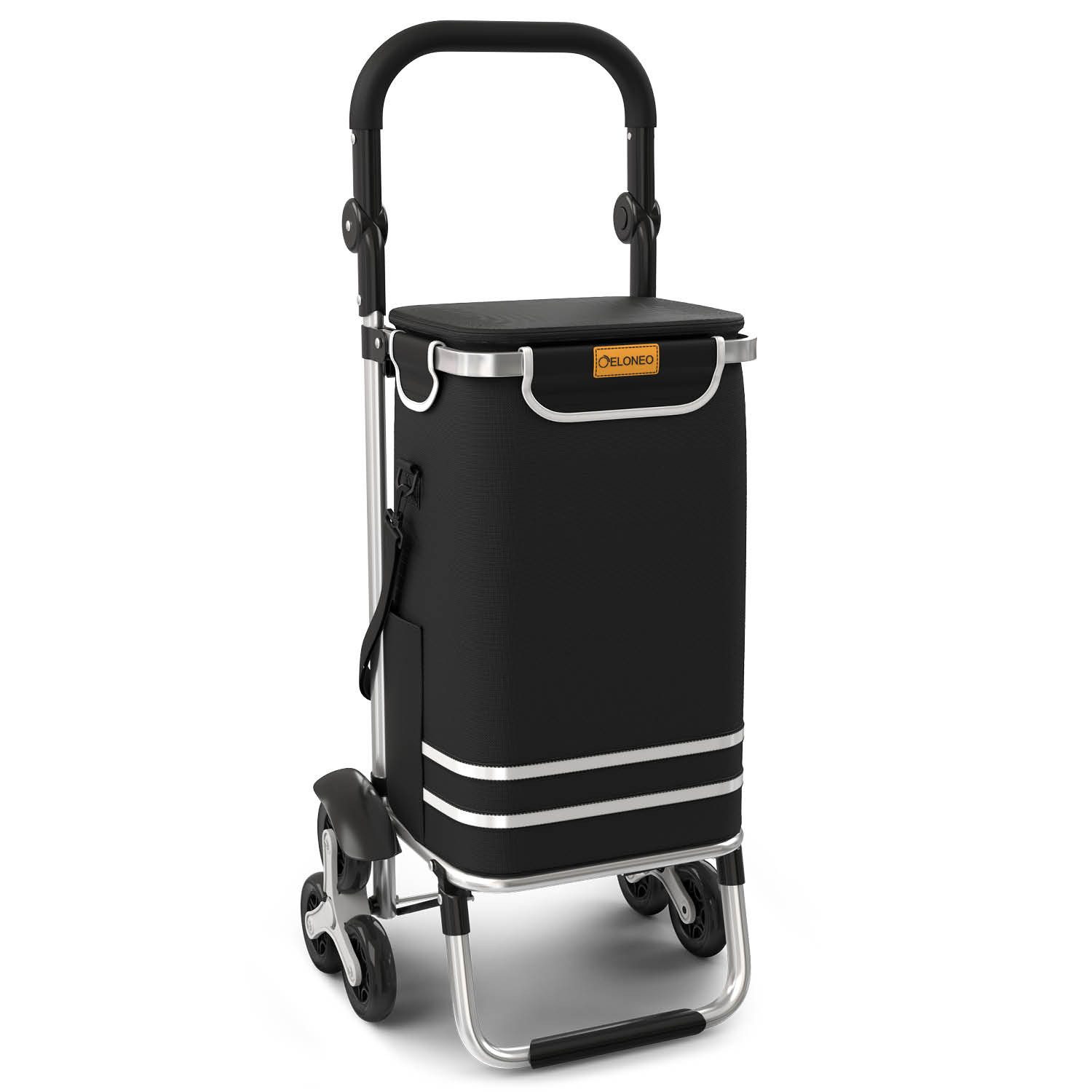 ELONEO Einkaufstrolley ELONEO Einkaufstrolley Treppensteiger, 56L Volumen, 3×3 Radsystem, Mit HängFix zum Anhängen an den Einkaufswagen