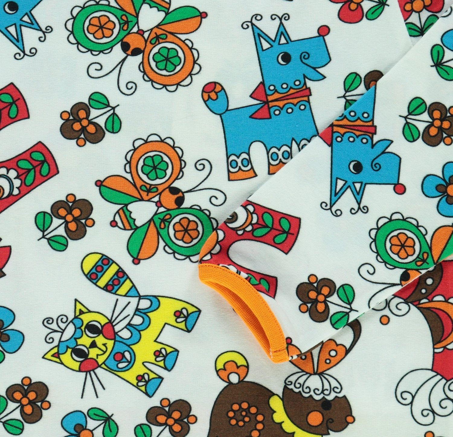 Småfolk Langarmshirt SMAFOLK Langarmshirt Longsleeve mit allover Tieren und Blumen Print