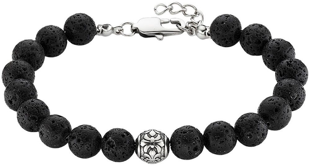 Bruno Banani Armband Schmuck Geschenk Edelstalarmband mit Lavasteinen, mit Lavastein