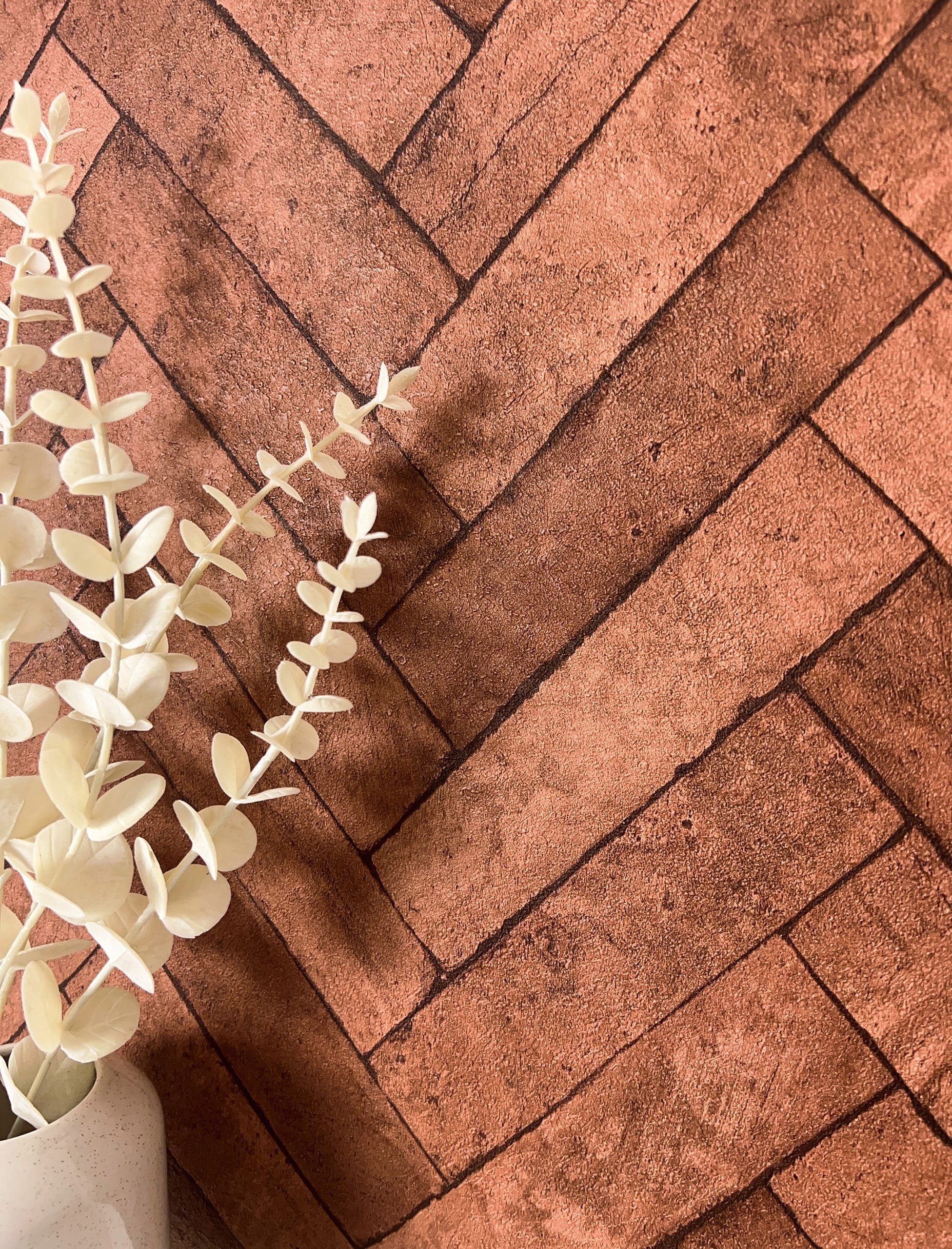 Newroom Vliestapete, Rot Tapete Modern Ziegelstein - Steintapete Steinoptik günstig online kaufen