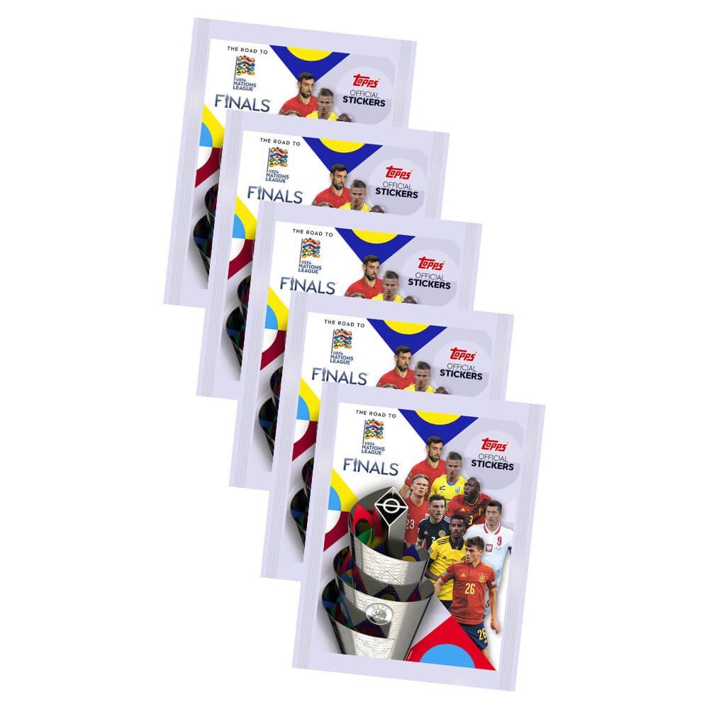 Topps Sticker Topps Road to UEFA Nations League Finals Sticker 2022 - 5 Tüten Sammel, (Set), UEFA Nations League Sticker 2022 - 5 Tüten