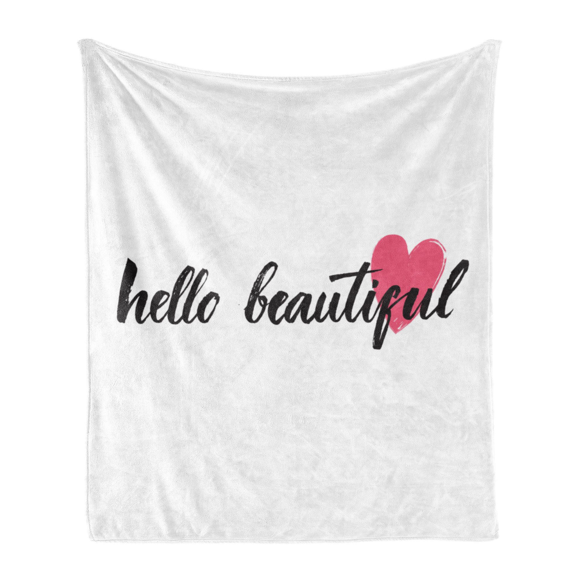 Wohndecke Gemütlicher Plüsch für den Innen- und Außenbereich, Abakuhaus, Hallo Rosa Herz für die Lieben