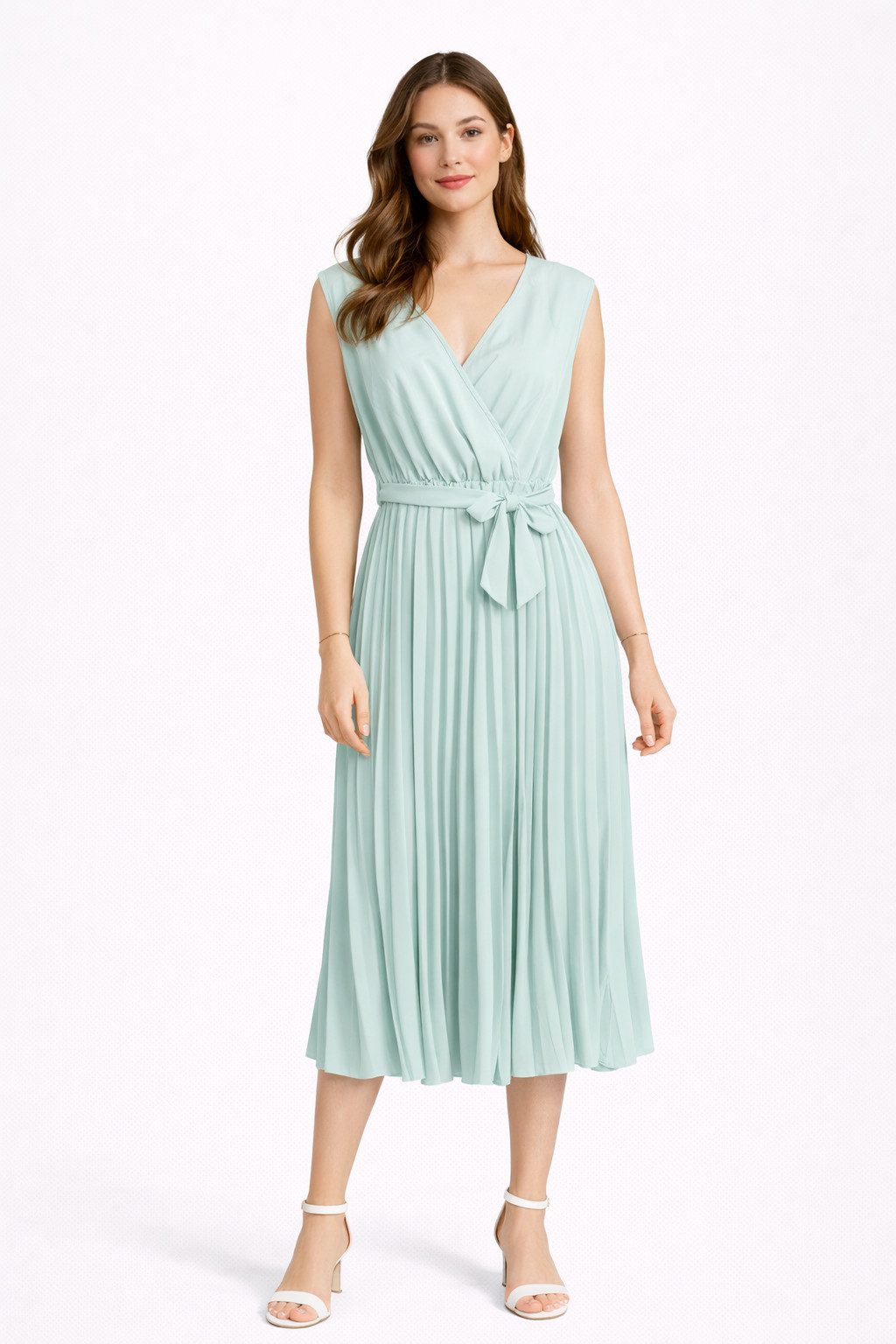 ITALY VIBES Cocktailkleid - Midikleid - Plisseekleid Damen - schickes Anlasskleid - Kleid