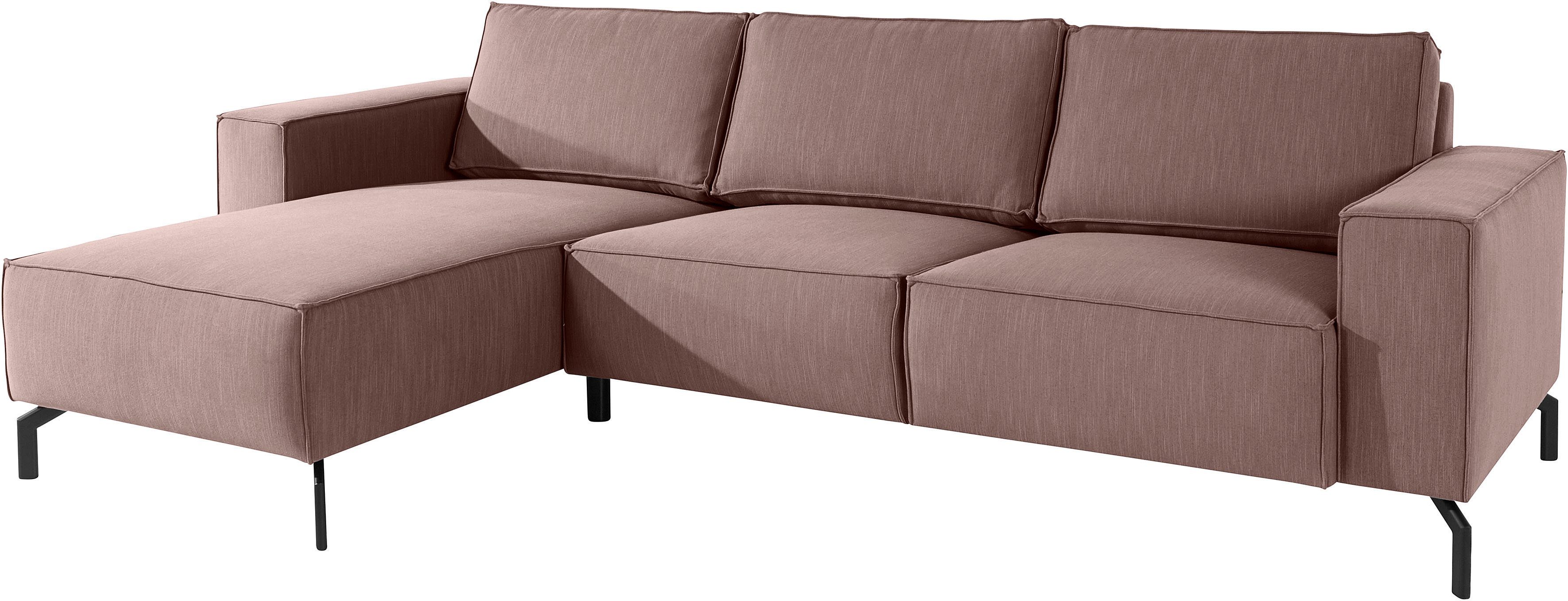 OTTO products Ecksofa »Cilla«, markante Faltnaht, wahlweise Feinstruktur aus recyceltem Material oder Dickleder: nachhaltiges Premiumleder mit Olivenblattgerbung-Otto