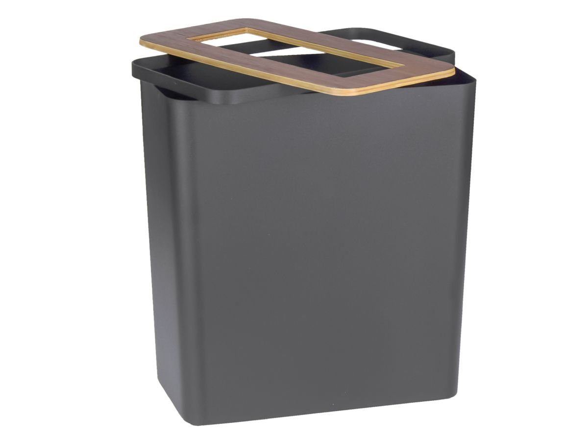 Yamazaki Papierkorb klein nur Rin, schwarz eckig, modern, Mülleimer, minimalistisch, und 30cm hoch